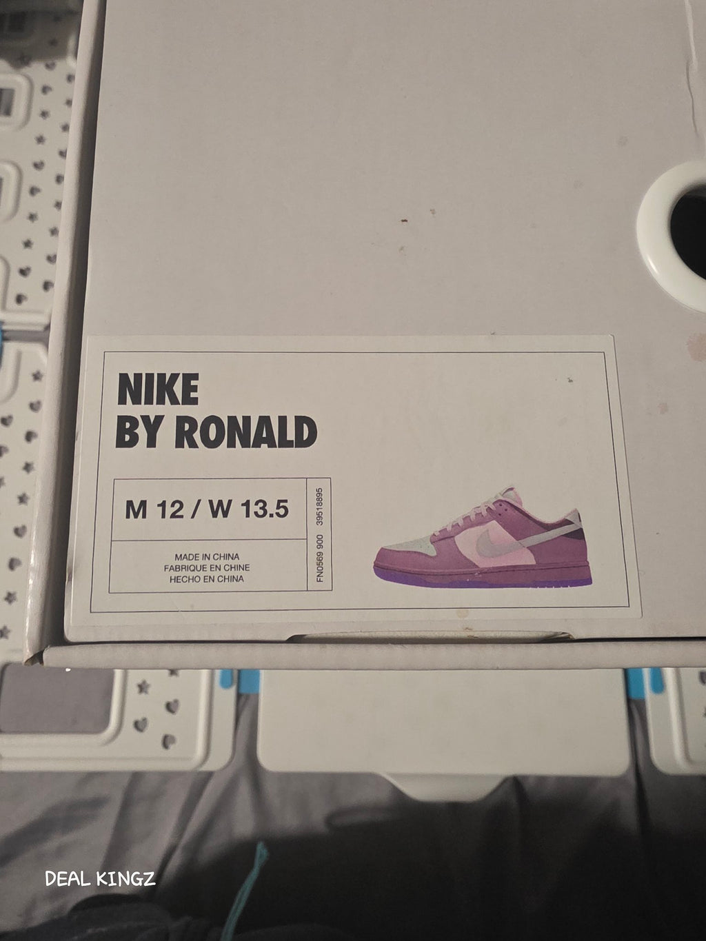 Nike By You Dunk Low Custom "by Ronald" Purple Pink Blue Men's 12 New — Yellow #13