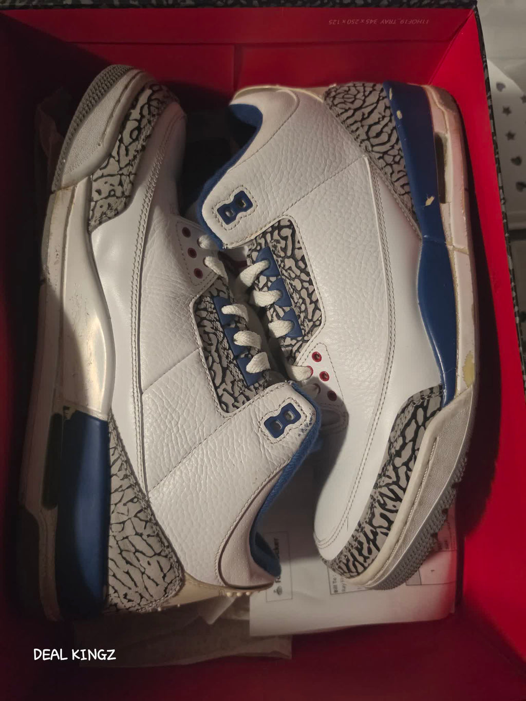 Jordan 3 Retro True Blue 2011 Men's 11.5 Used Good Yellow #21