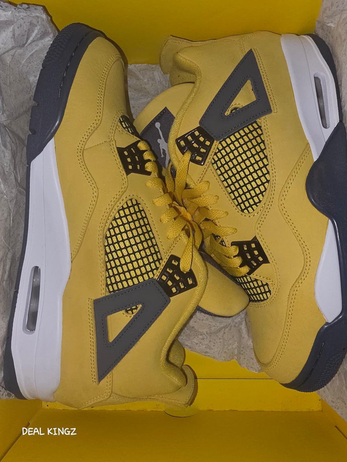 Jordan 4 Retro Lightning Men's 11.5 Worn Indoors Yellow #23