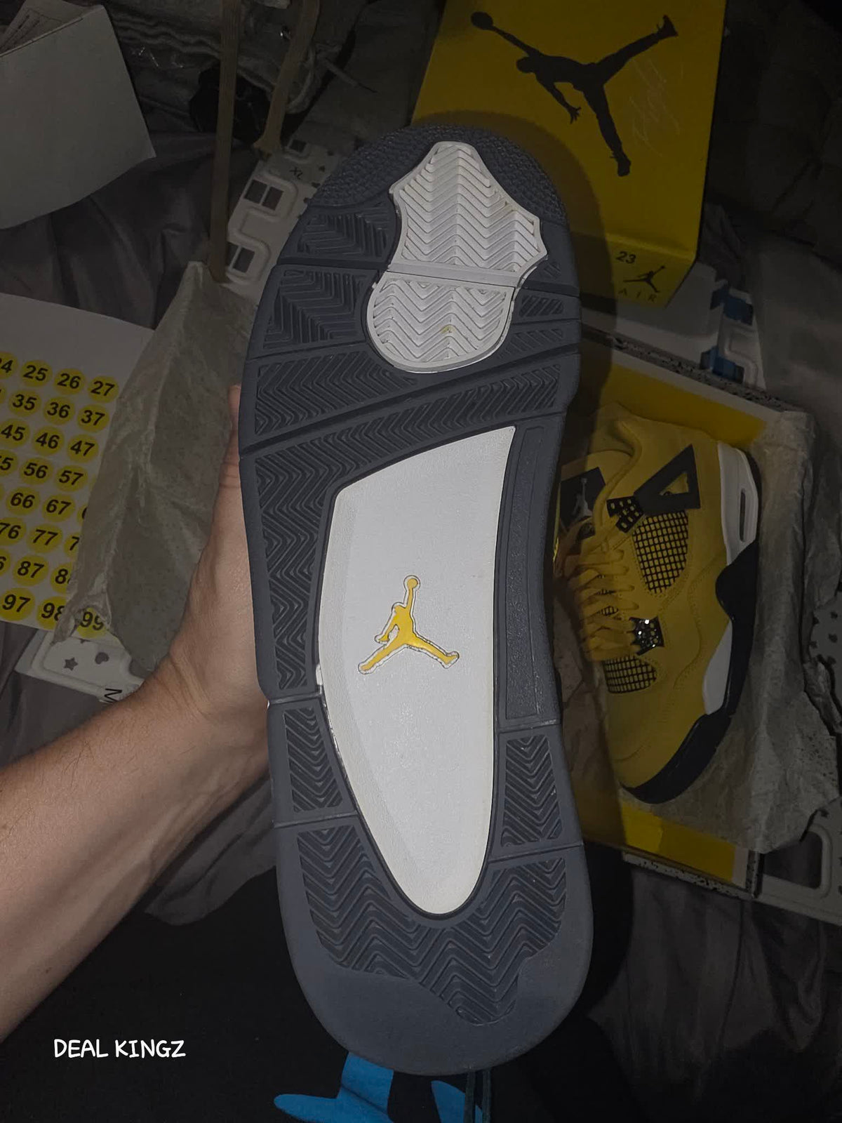 Jordan 4 Retro Lightning Men's 11.5 Worn Indoors Yellow #23
