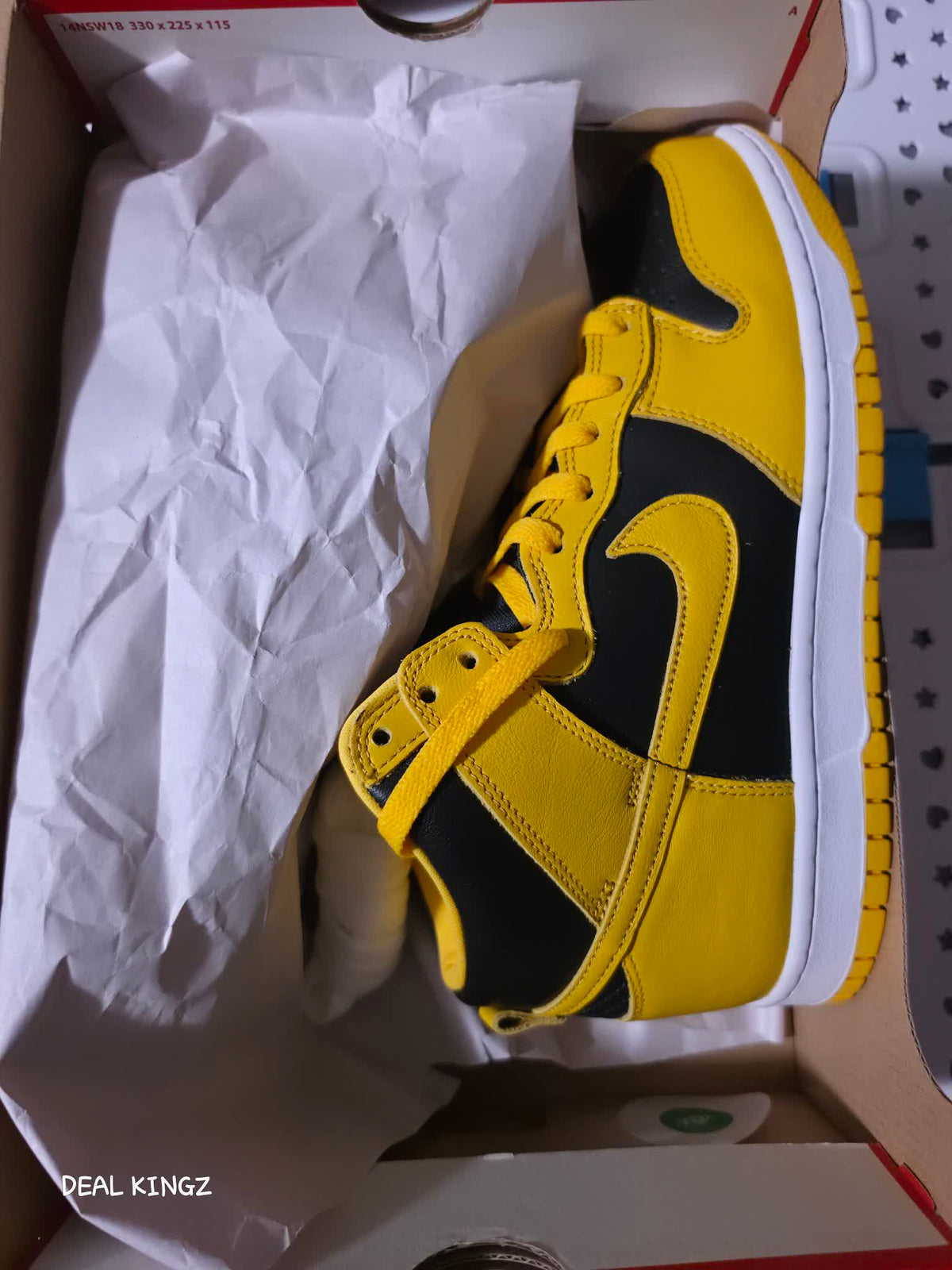 Nike Dunk High SP Black/Varsity Maize 'Iowa' Men's 8.5 New Yellow #30