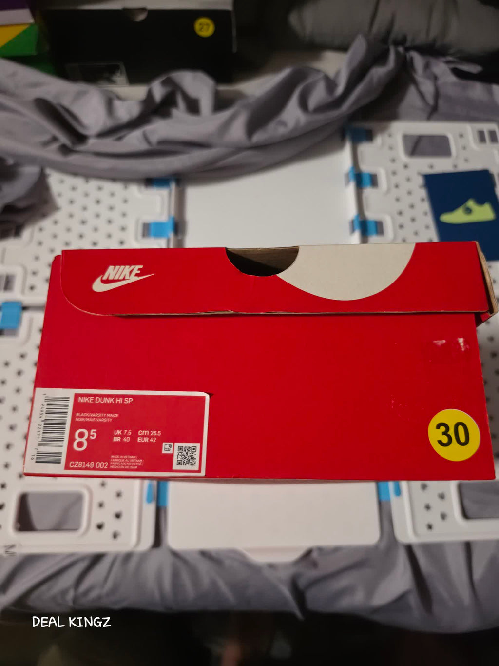 Nike Dunk High SP Black/Varsity Maize 'Iowa' Men's 8.5 New Yellow #30