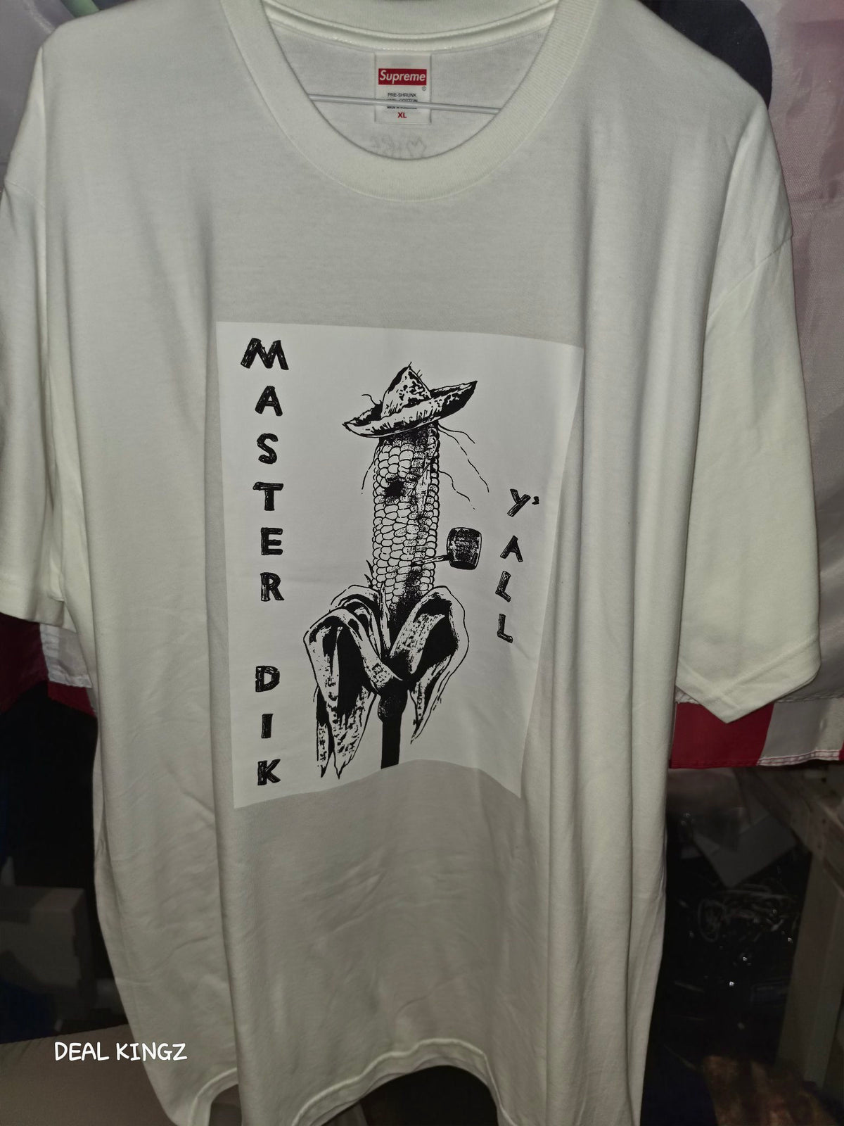 Supreme Master Dik Y'All Corn Tee White XL NEW Red #7
