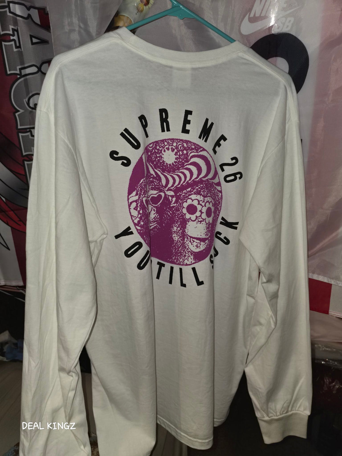 Supreme "You Still Suck" Long Sleeve Tee, White, L, NEW, FW26 Week 1