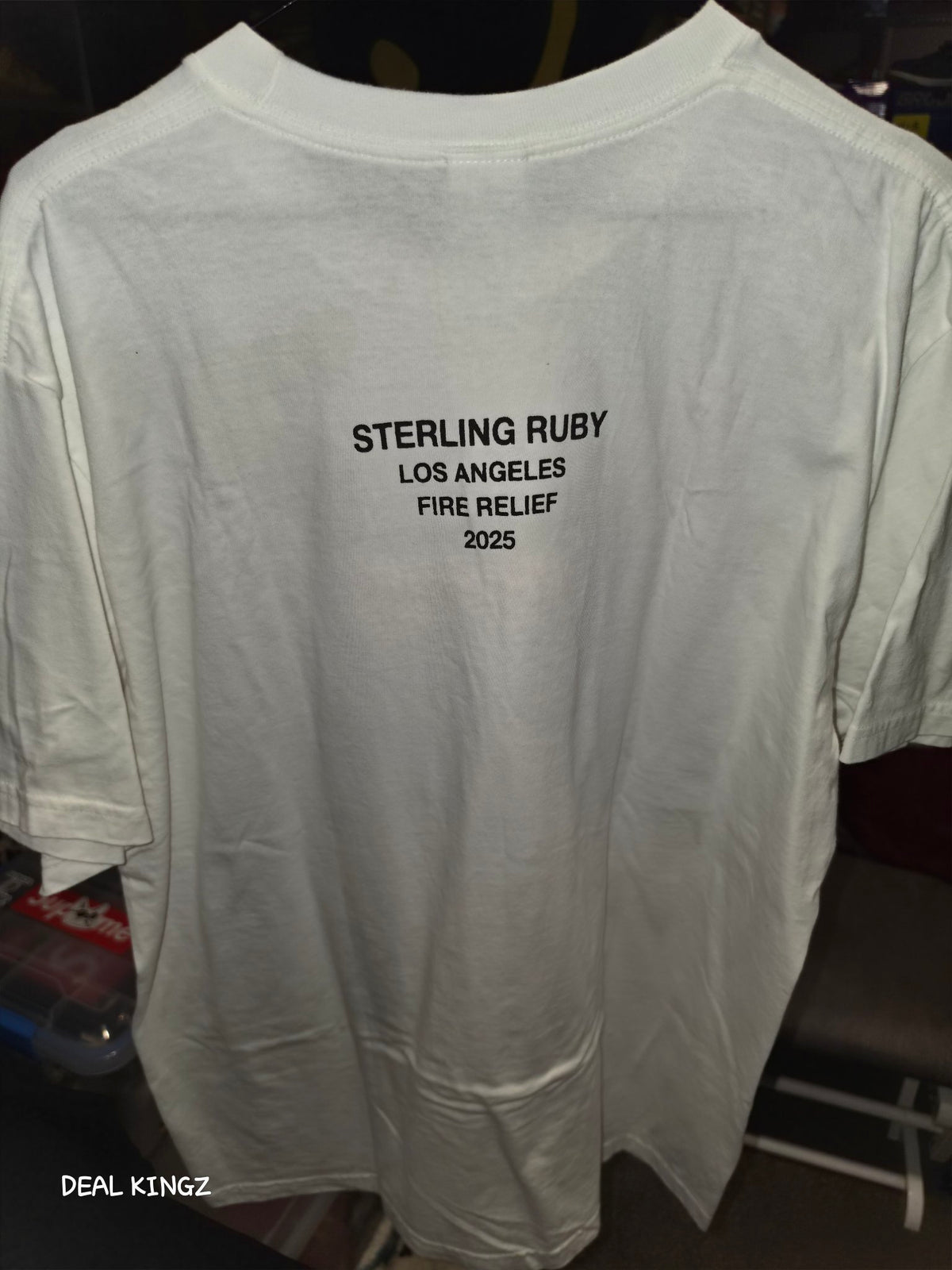 Pre-owned - Supreme x Sterling Ruby LA Fire Relief Box Logo Tee White L Red 100% Authentic og bag included