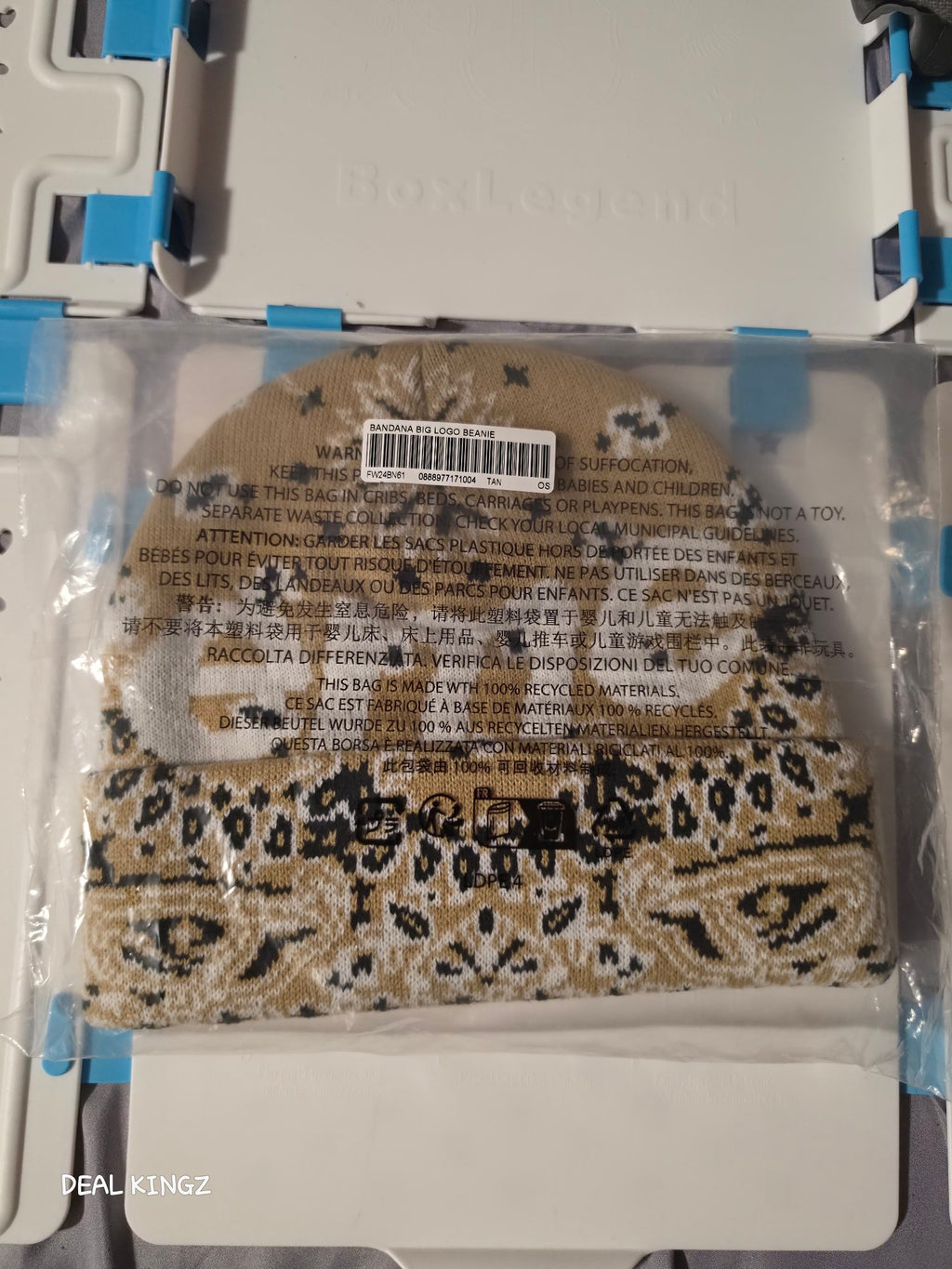 Supreme Bandana Big Logo Beanie FW24 Tan OS New