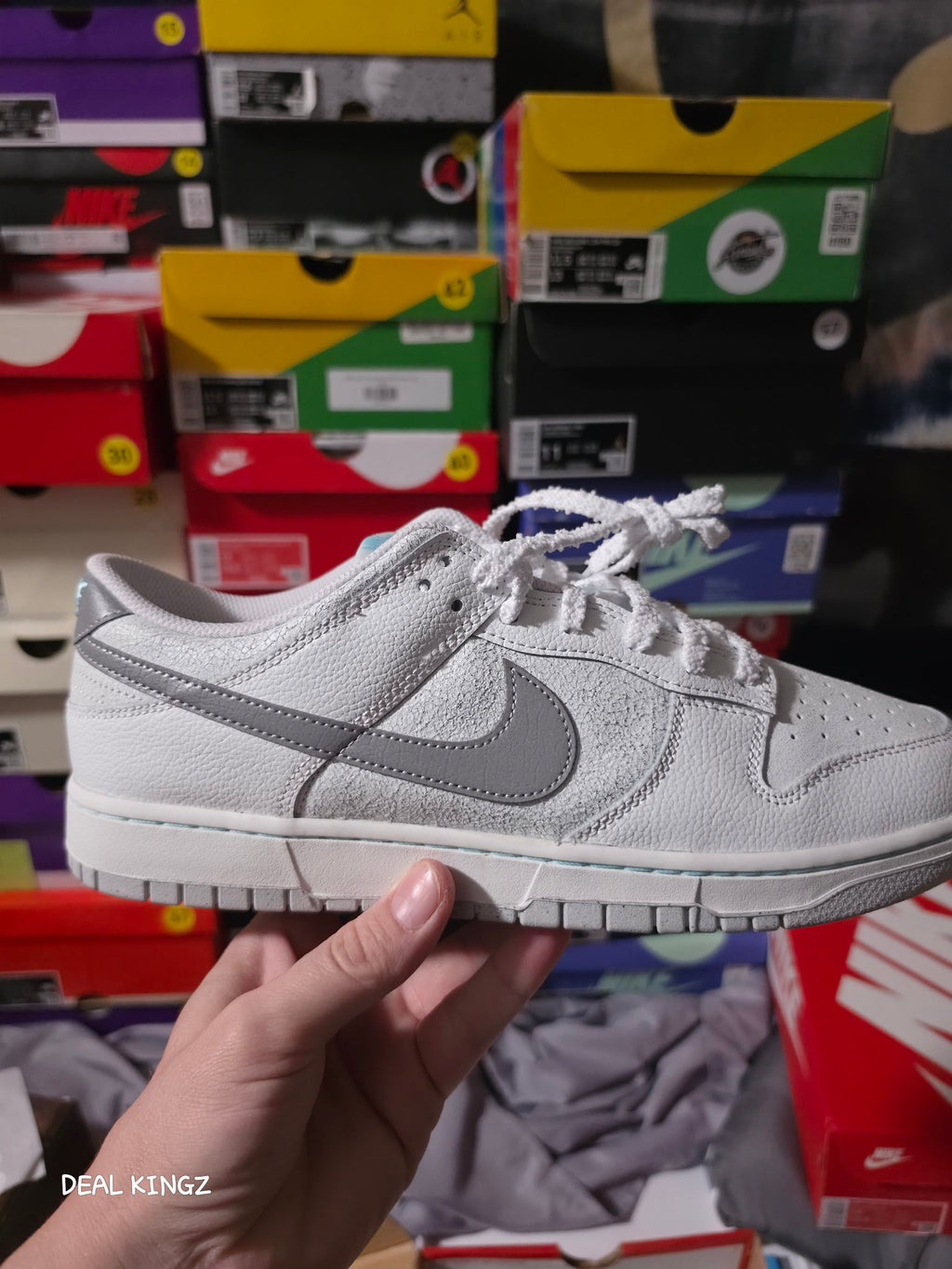 Nike Dunk Low Retro SE Summit White Metallic Silver Yellow #43