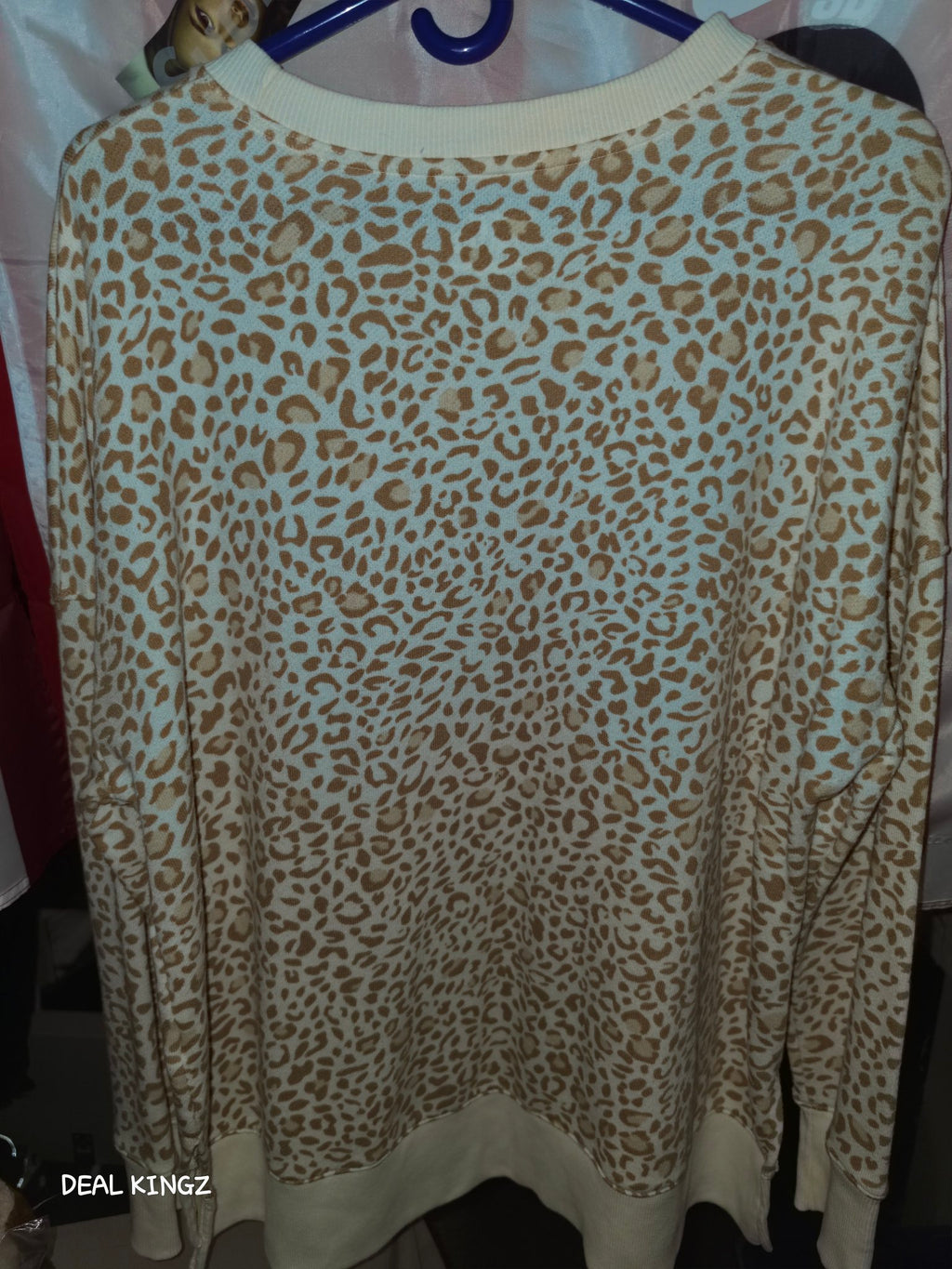 Time and Tru Leopard Print Crewneck Sweatshirt Women's XL New