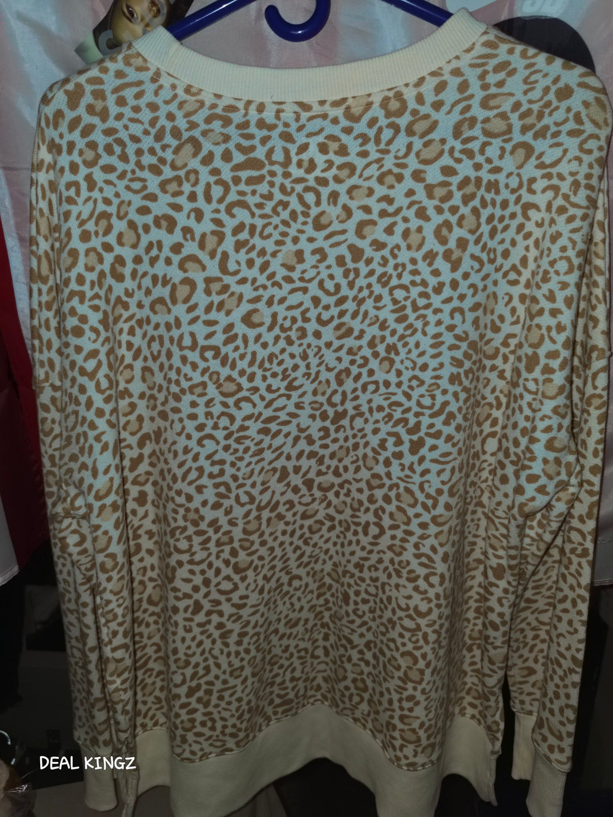 Time and Tru Leopard Print Crewneck Sweatshirt Women's XL New