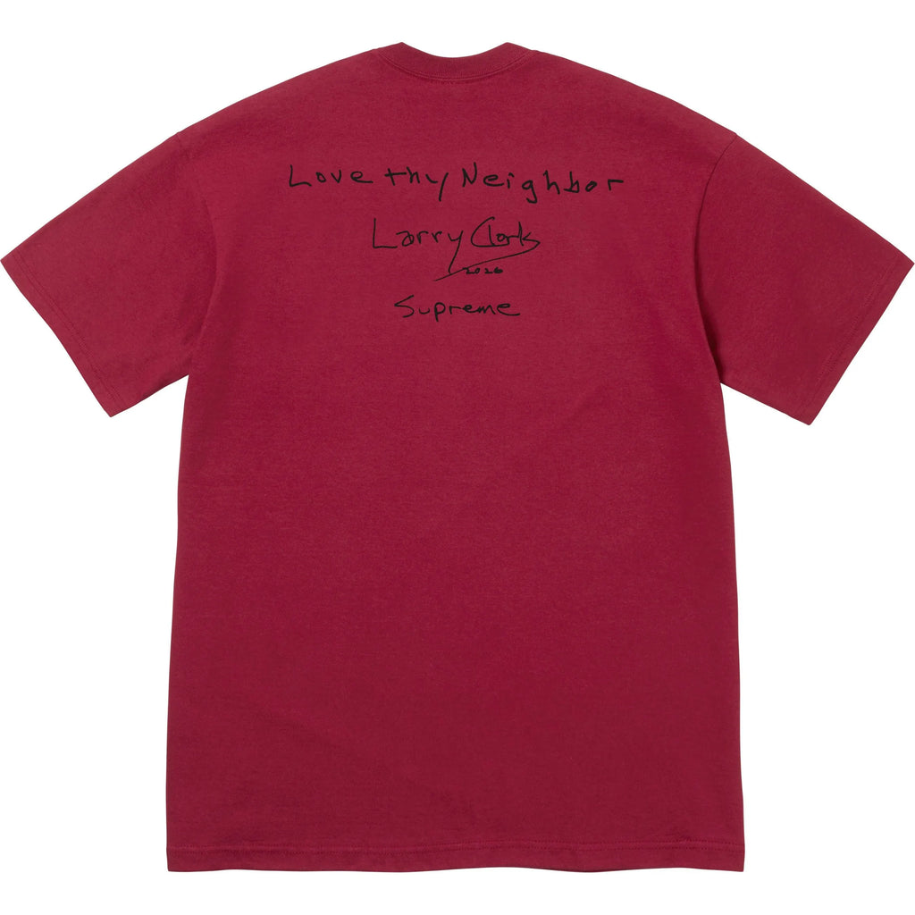 Supreme x Larry Clark Neighbor Tee – Cardinal, Size XXL
