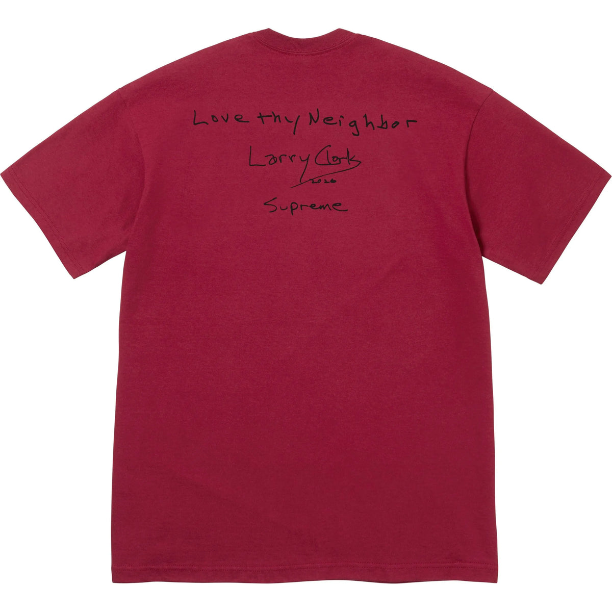 Supreme x Larry Clark Neighbor Tee – Cardinal, Size XXL