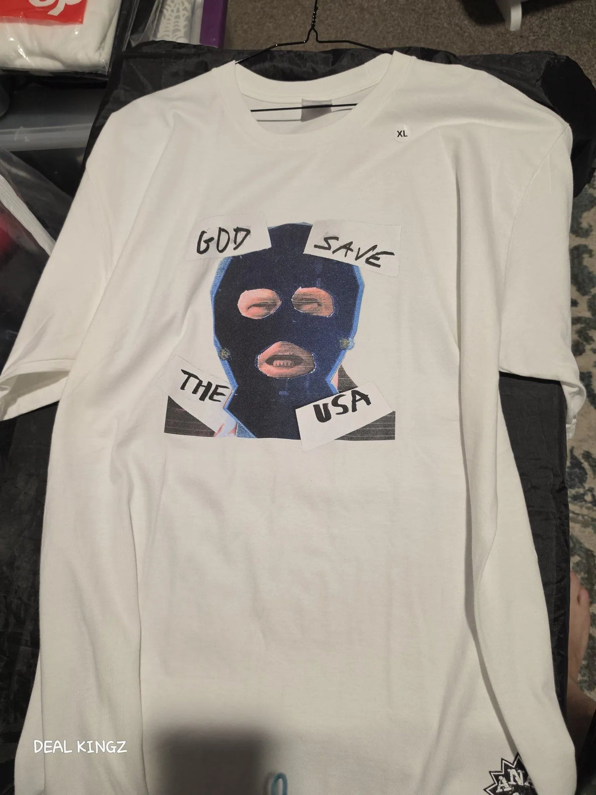 Supreme God Save The USA Tee – White, Size XL