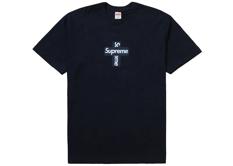 Supreme Cross Box Logo Tee – Navy, Size XL