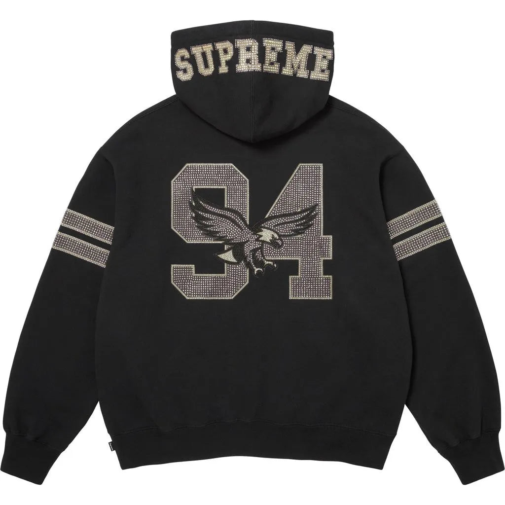 Supreme Rhinestone Eagle Hoodie – Black, Size XL