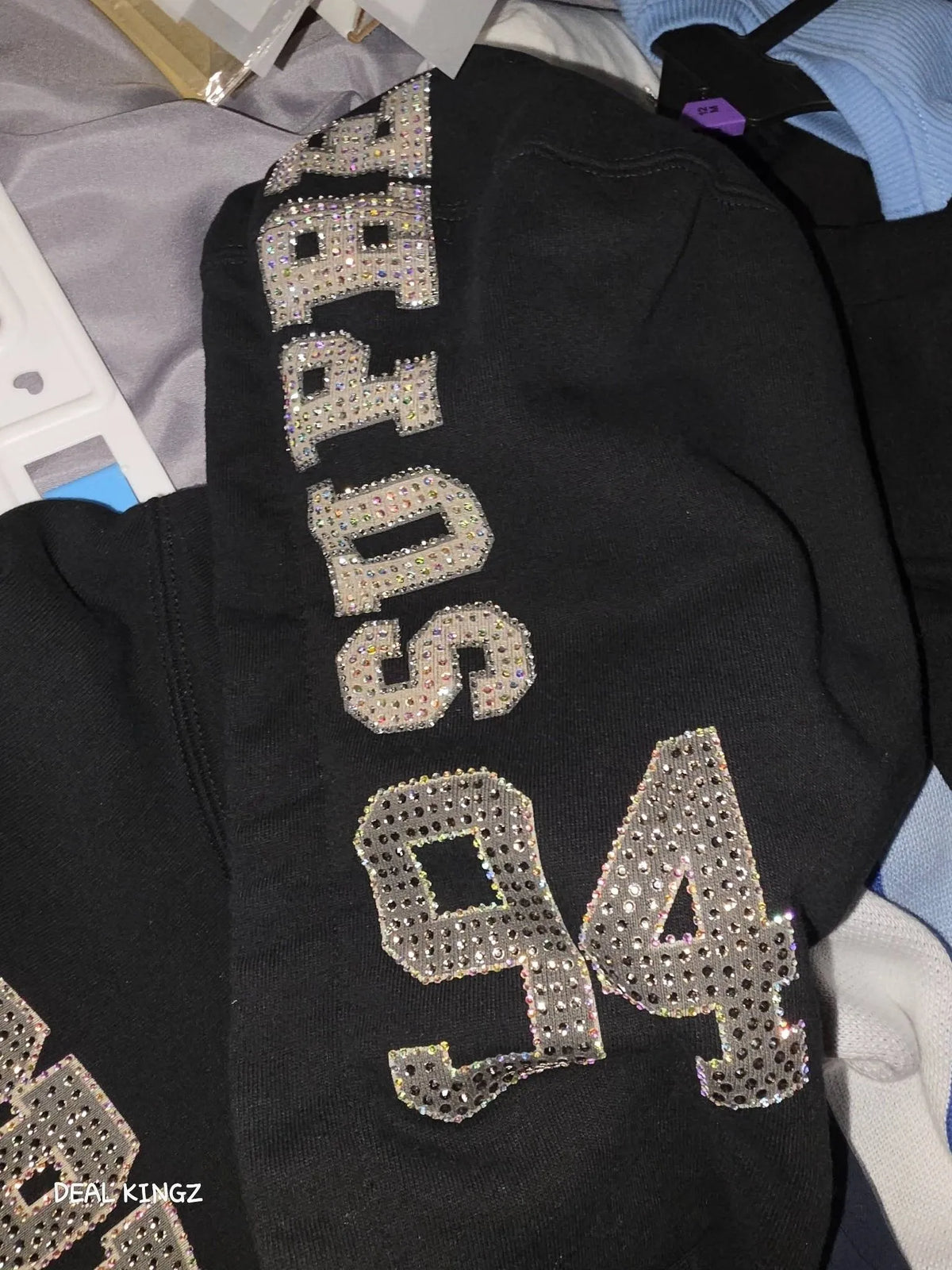 Supreme Rhinestone Eagle Hoodie – Black, Size XL