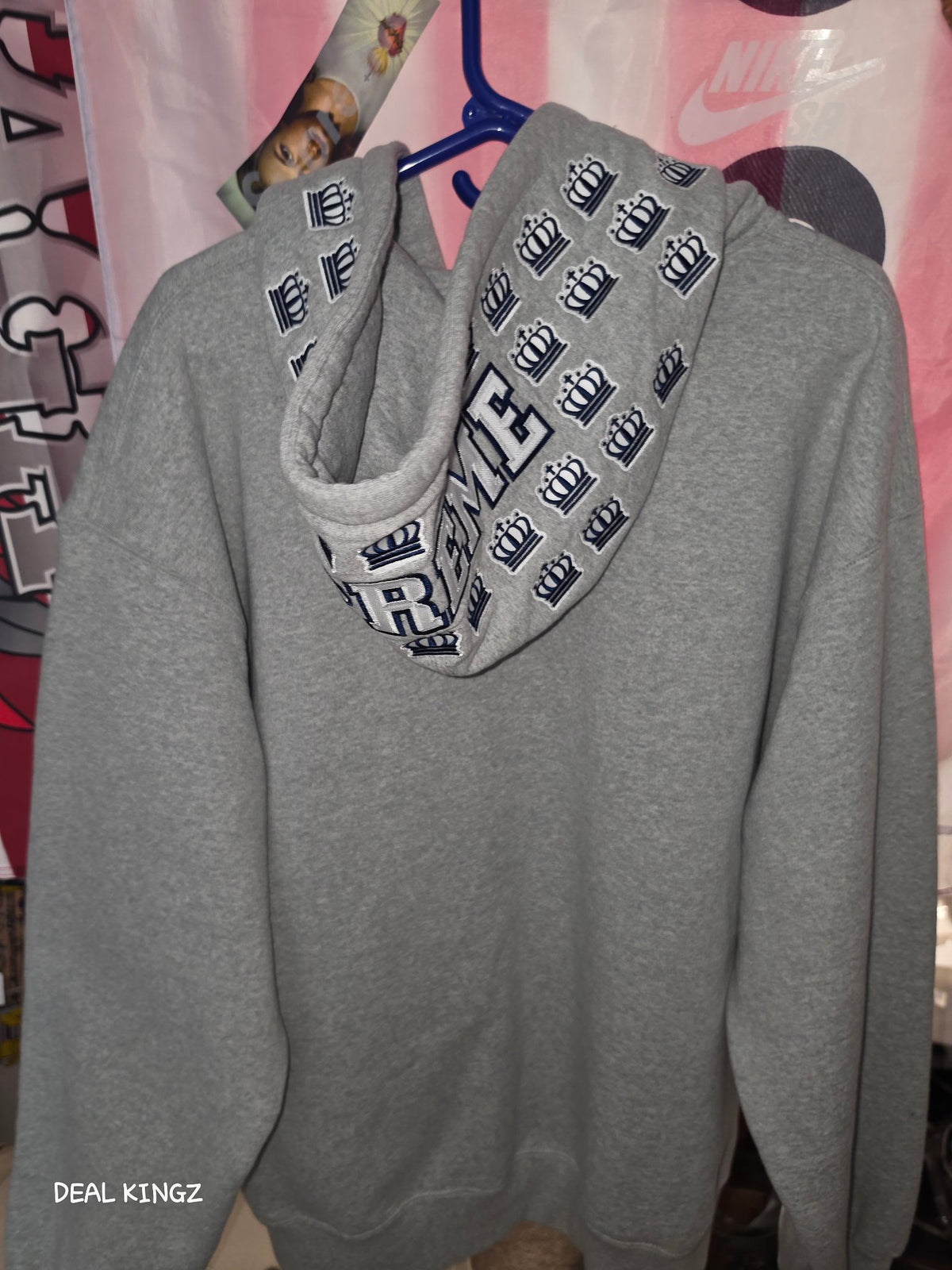 Supreme League Champs Zip Up Hooded Sweatshirt FW25 Heather Grey XL New
