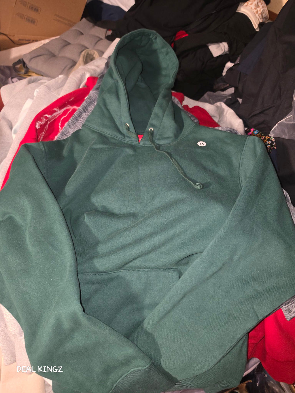 Supreme Satin Appliqué Hooded Sweatshirt Dark Green M FW24 New