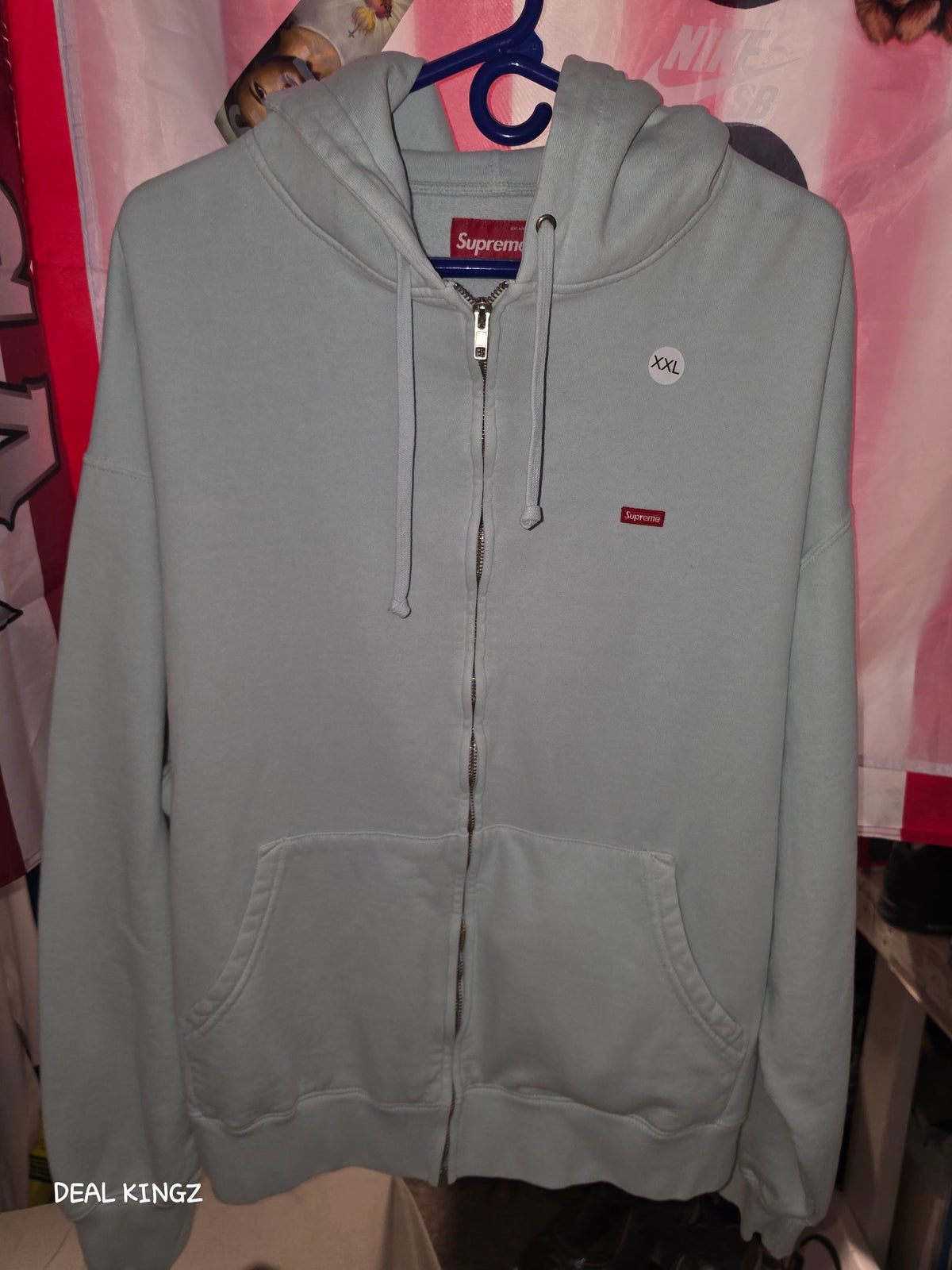 Supreme Small Box Zip Up Hooded Sweatshirt FW25 Pale Blue XXL New