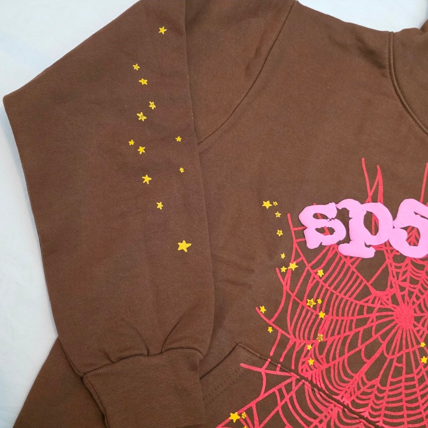 Sp5der Web Hoodie in Brown (specifically from rapper Young Thug's streetwear label SIZE MEDIUM BRAND NEW 💯% AUTHENTIC