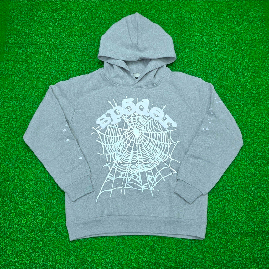 Sp5der OG Web Hoodie in Heather Grey 💯%Authentic