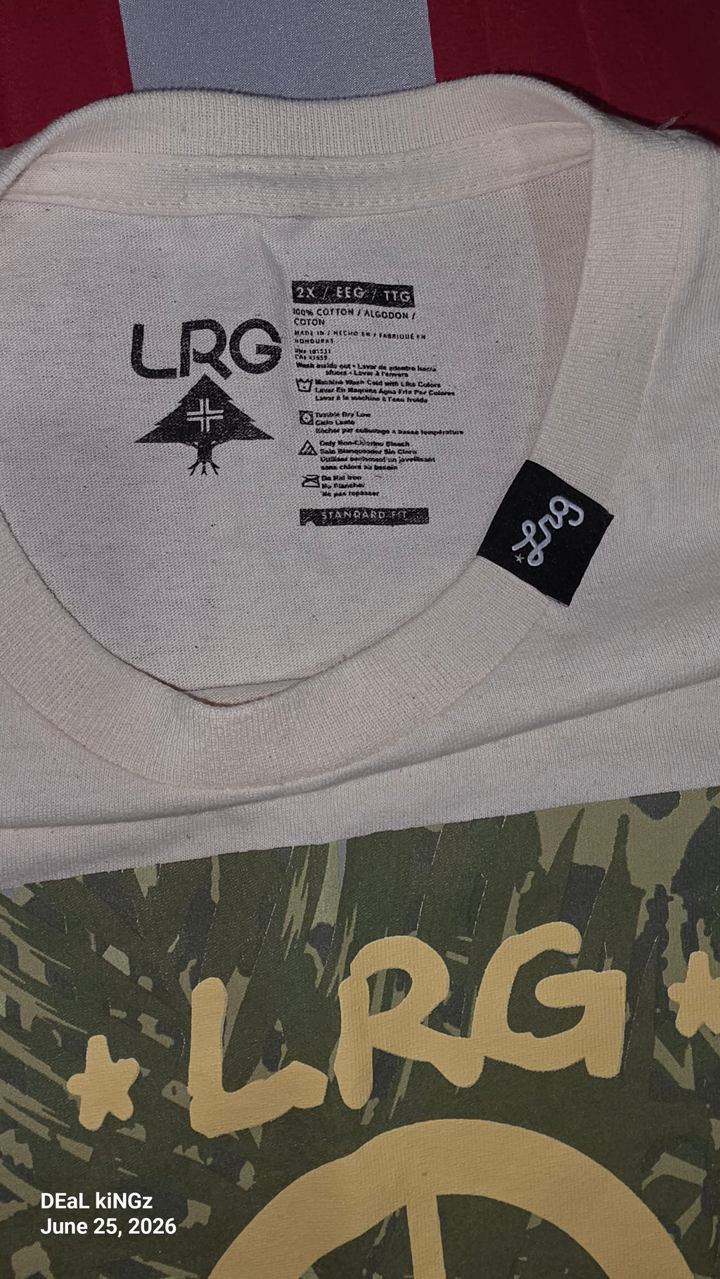 LRG Cream T-Shirt with Black Logo Print