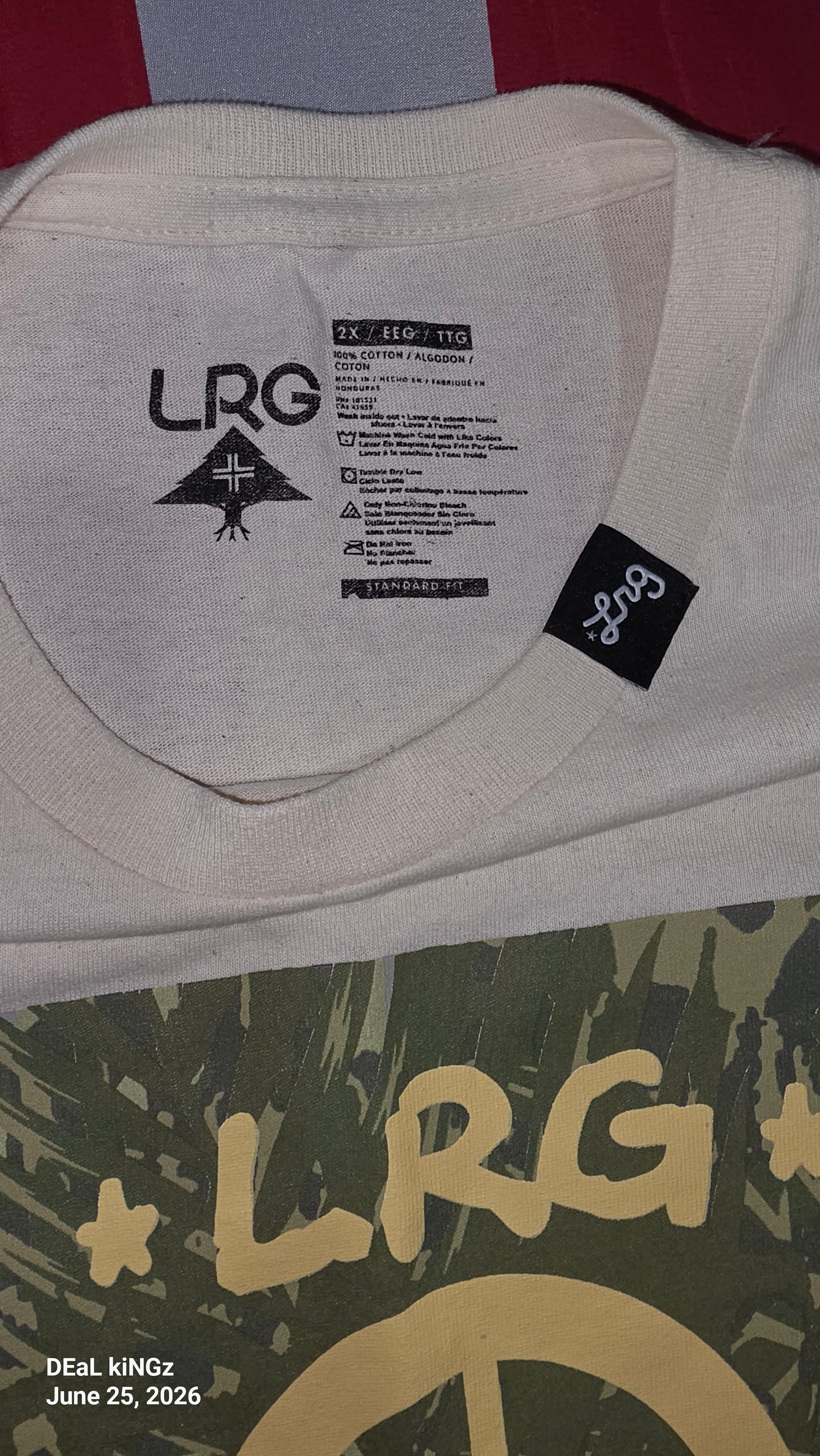 LRG Cream T-Shirt with Black Logo Print
