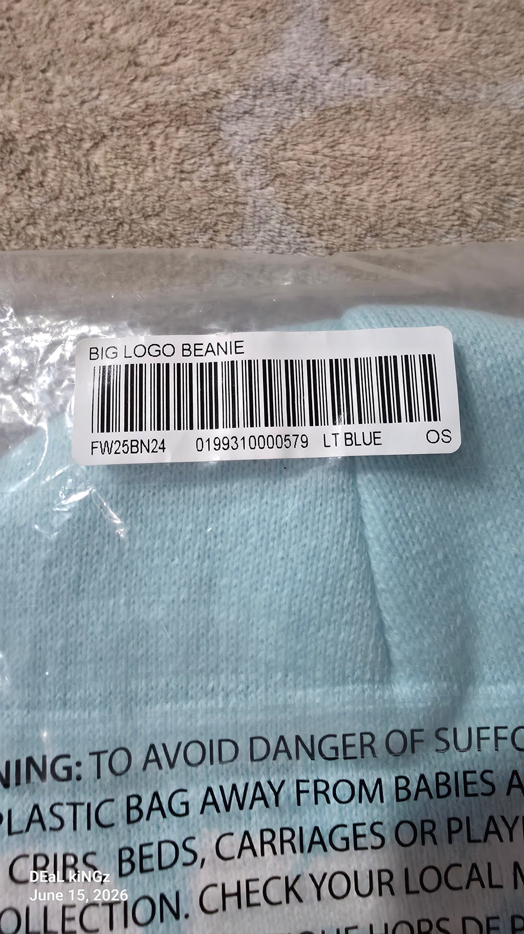 Supreme Big Logo Beanie 'Light Blue' (FW25)