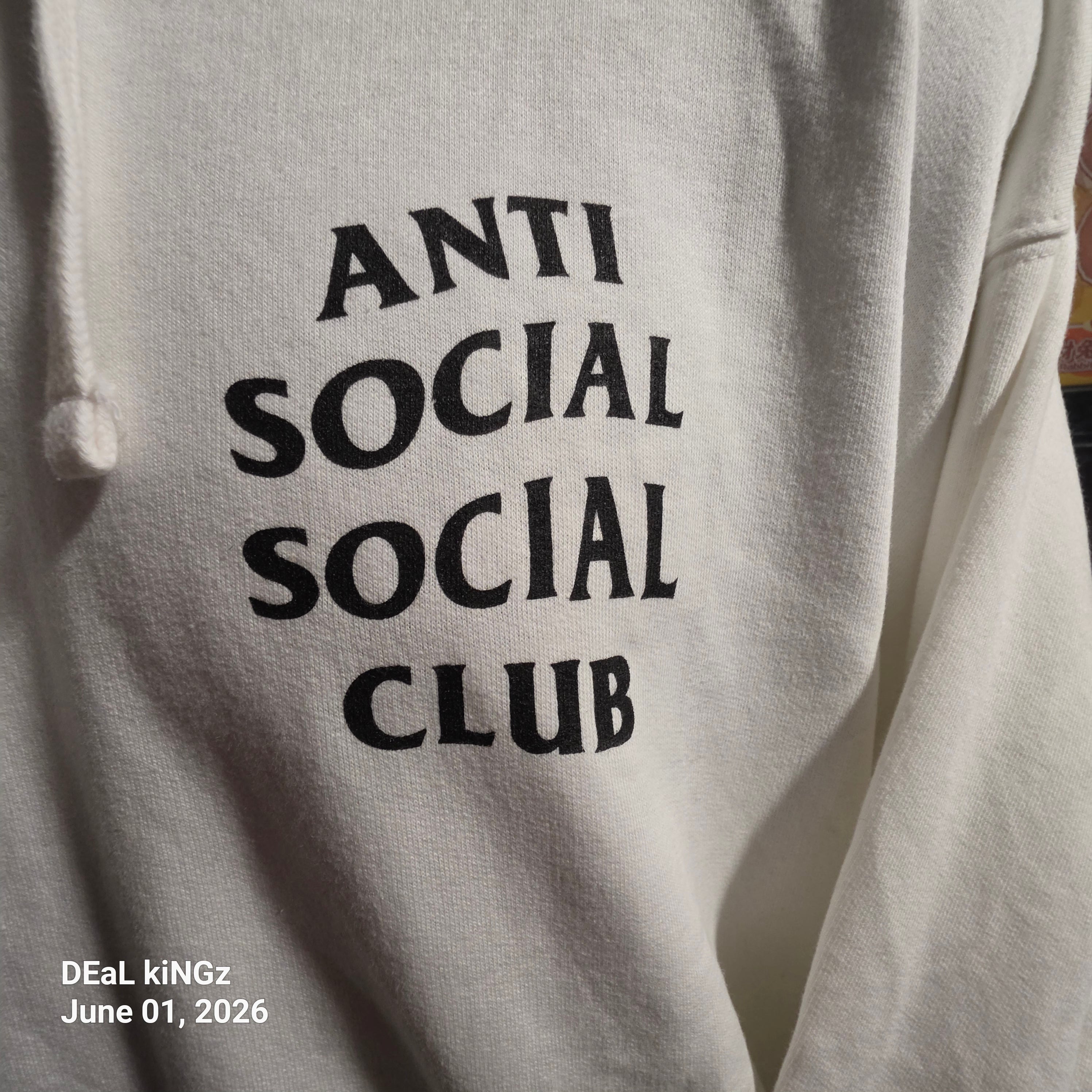 ANTI SOCIAL SOCIAL CLUB MASOCHISM HOODIE WHITE BRAND NEW 💯% AUTHENTIC
