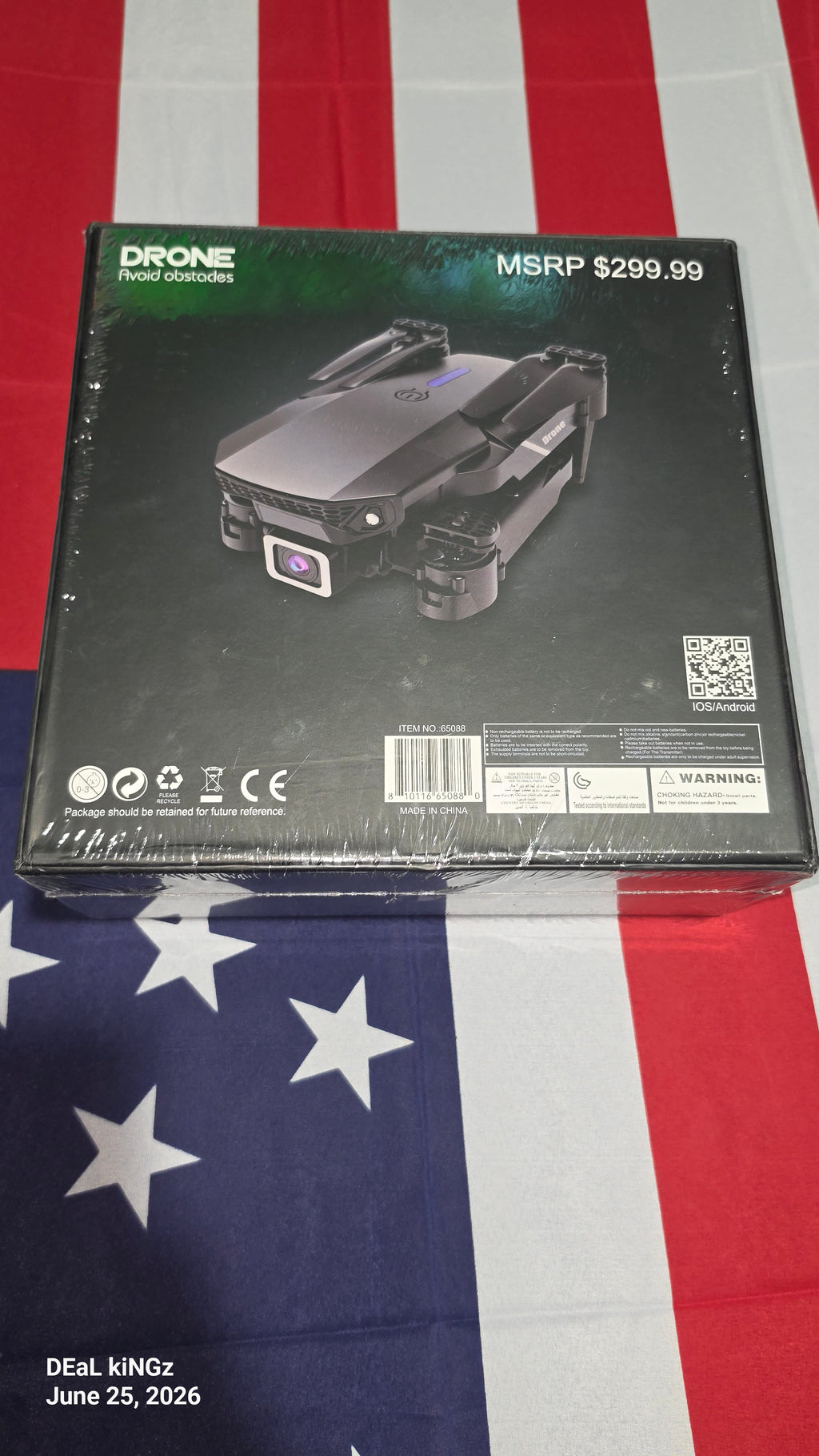 Compact Foldable Black Drone with Camera