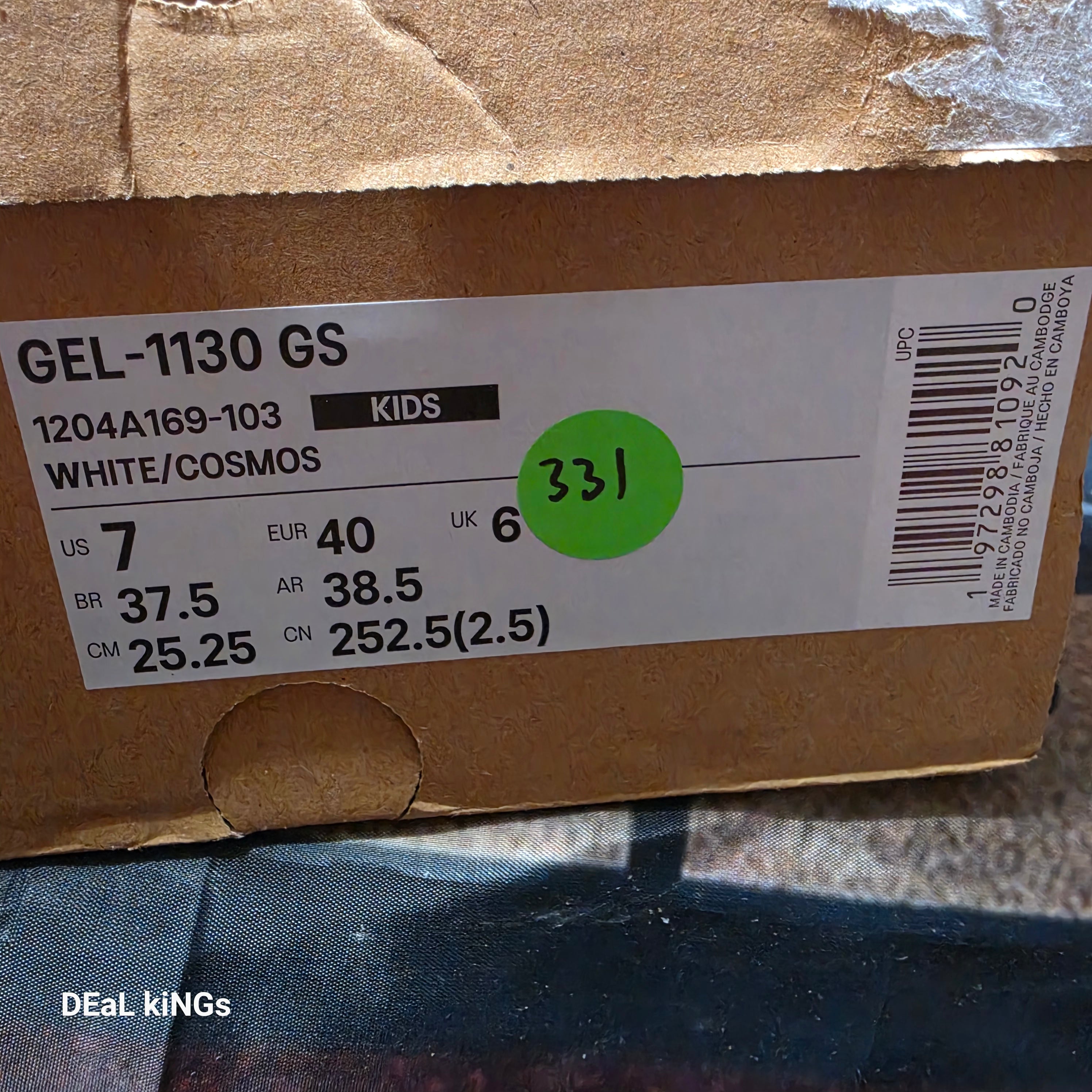 Asics Gel-1130 GS white/Cosmos GIRLS size 7 kids