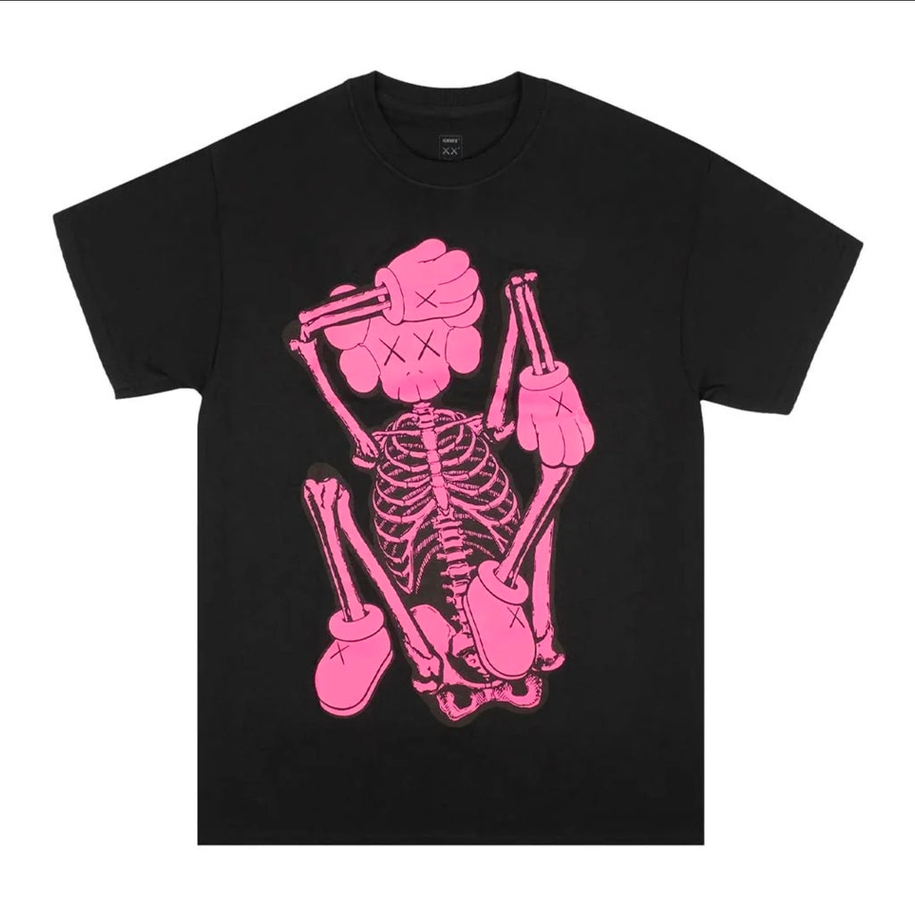 KAWS New Fiction Skeleton Graphic T-Shirt – Black, Size XL