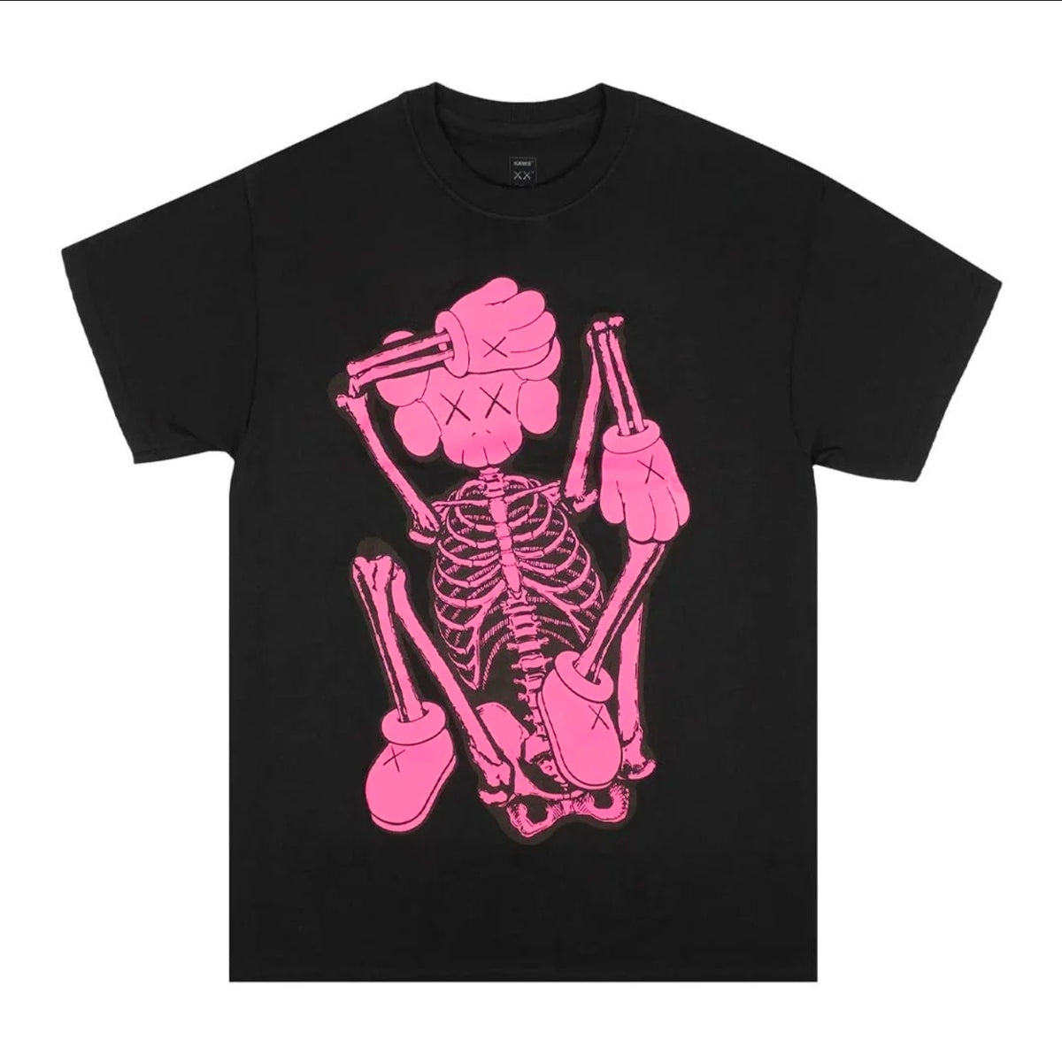 KAWS New Fiction Skeleton Graphic T-Shirt – Black, Size XL