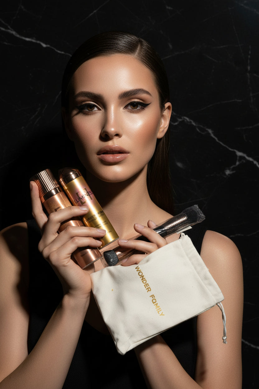 Luminess Rose Gold & Gold Airbrush Makeup Kit with Wonder Family Pouch