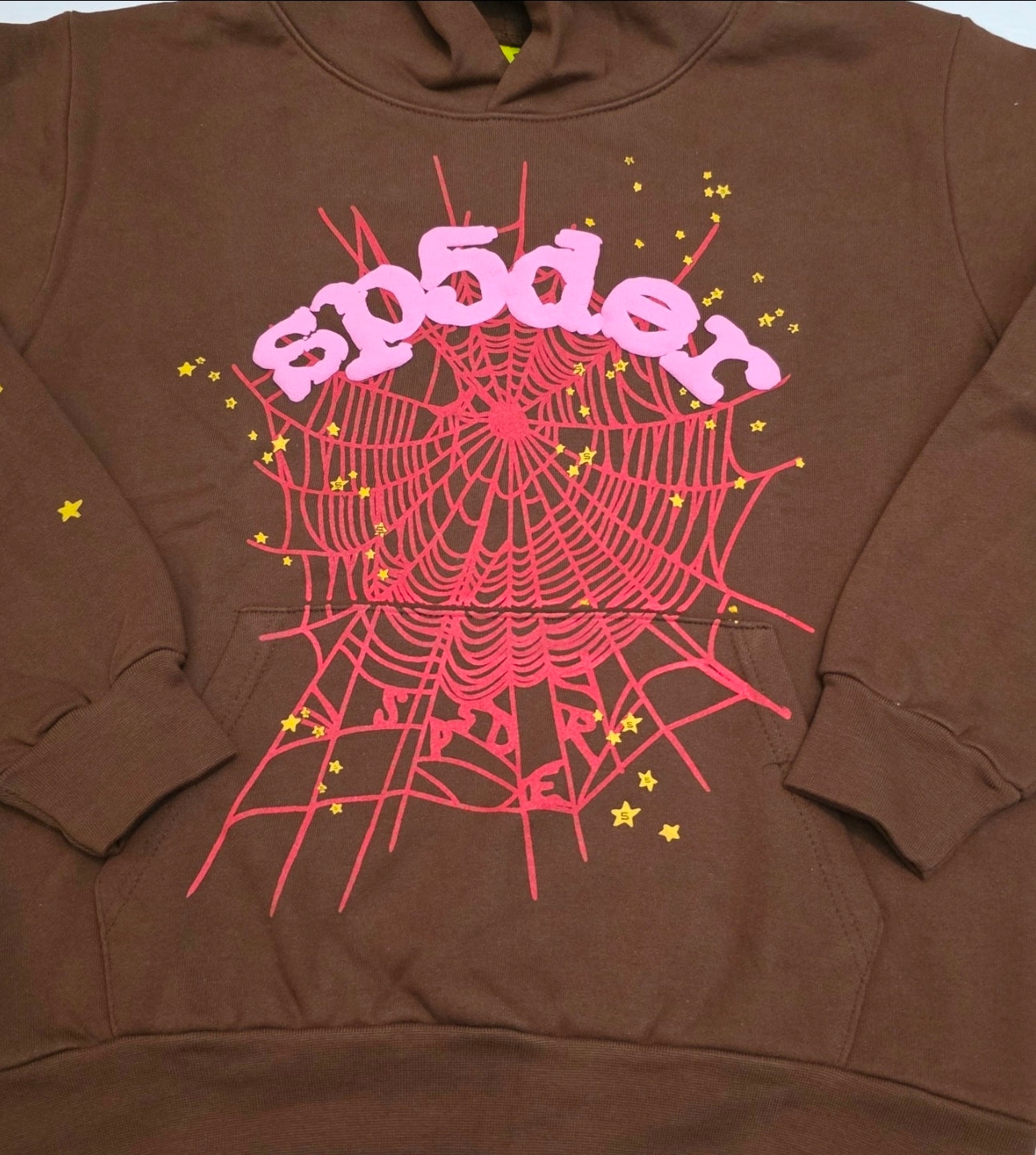 Sp5der Web Hoodie in Brown (specifically from rapper Young Thug's streetwear label SIZE MEDIUM BRAND NEW 💯% AUTHENTIC