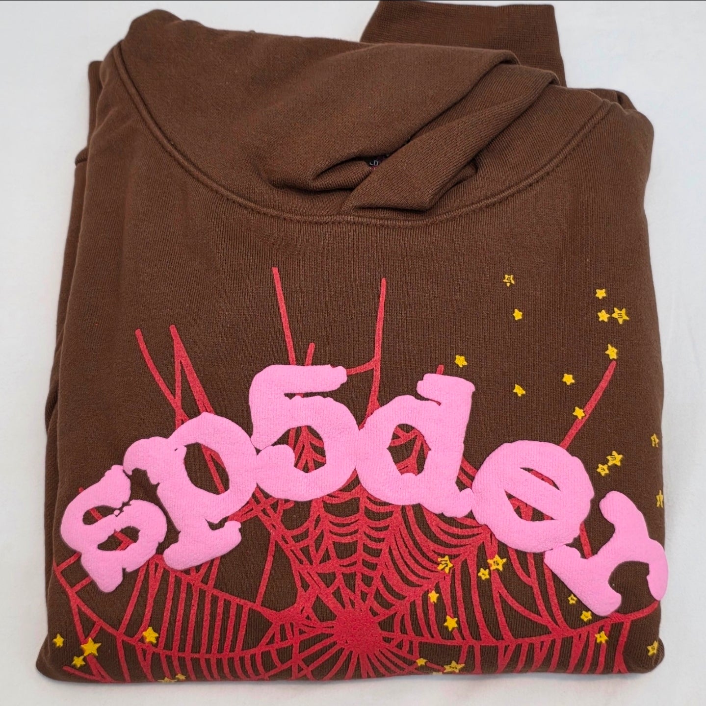 Sp5der Web Hoodie in Brown (specifically from rapper Young Thug's streetwear label SIZE MEDIUM BRAND NEW 💯% AUTHENTIC