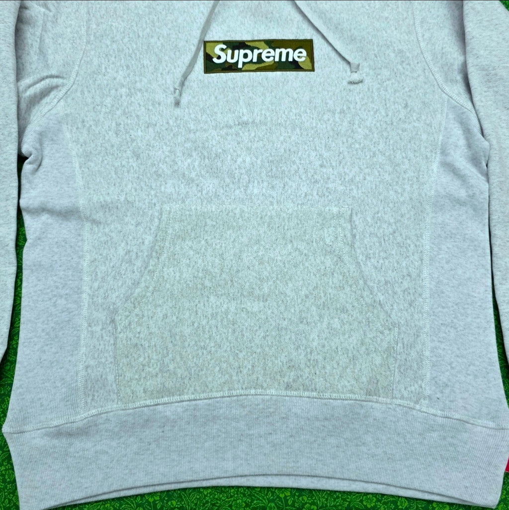 Supreme Box Logo Hooded Sweatshirt in Ash Grey from the Fall/Winter 2023 collection.BRAND NEW 💯% AUTHENTIC