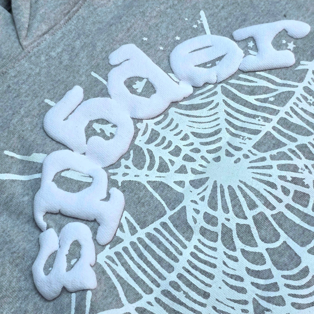 Sp5der OG Web Hoodie in Heather Grey 💯%Authentic