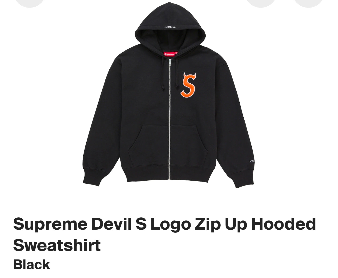 SUPREME DEVIL S LOGO ZIP-UP SIZE XL