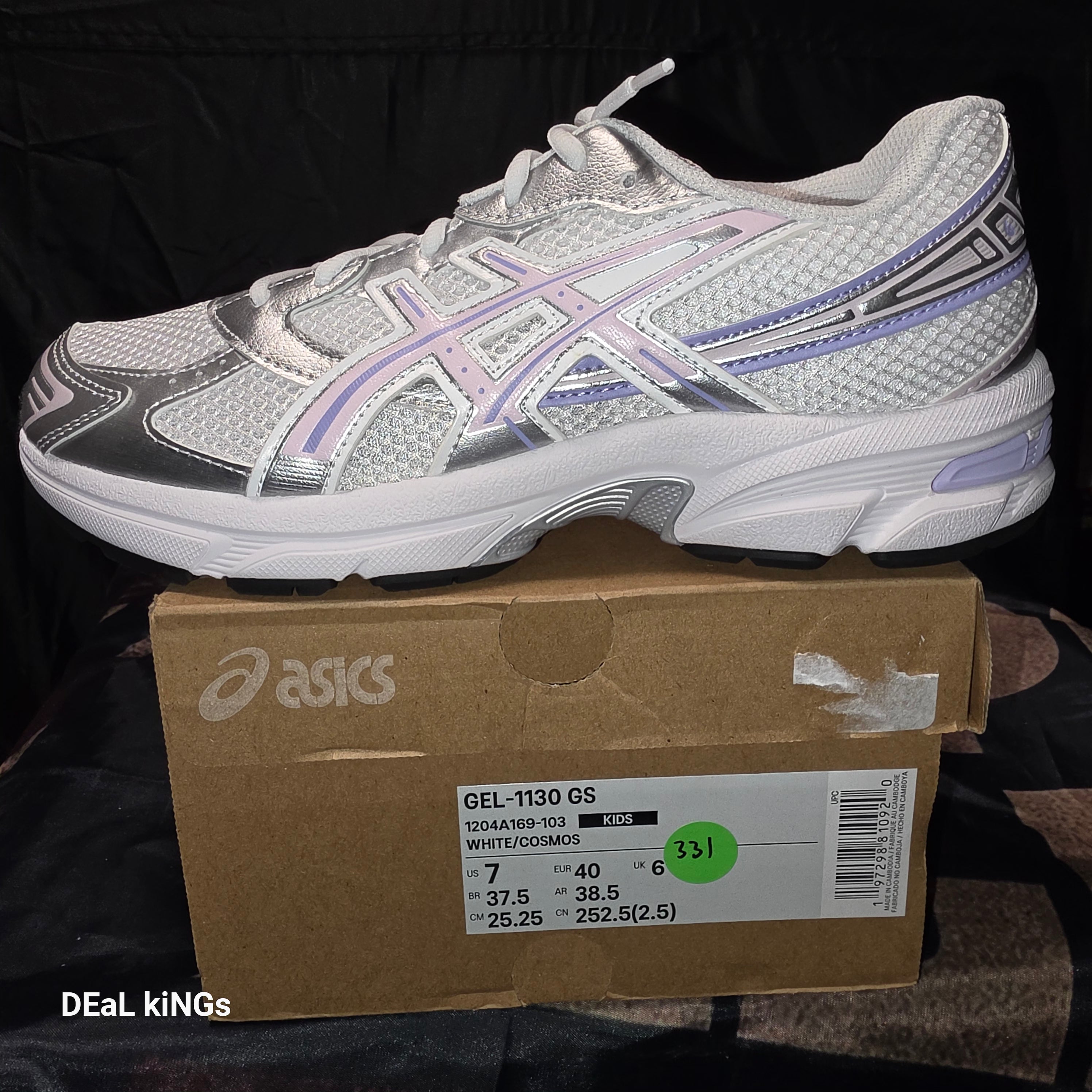 Asics Gel-1130 GS white/Cosmos GIRLS size 7 kids
