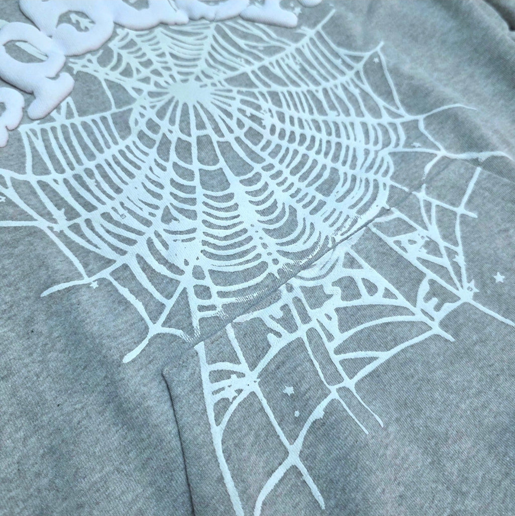 Sp5der OG Web Hoodie in Heather Grey 💯%Authentic
