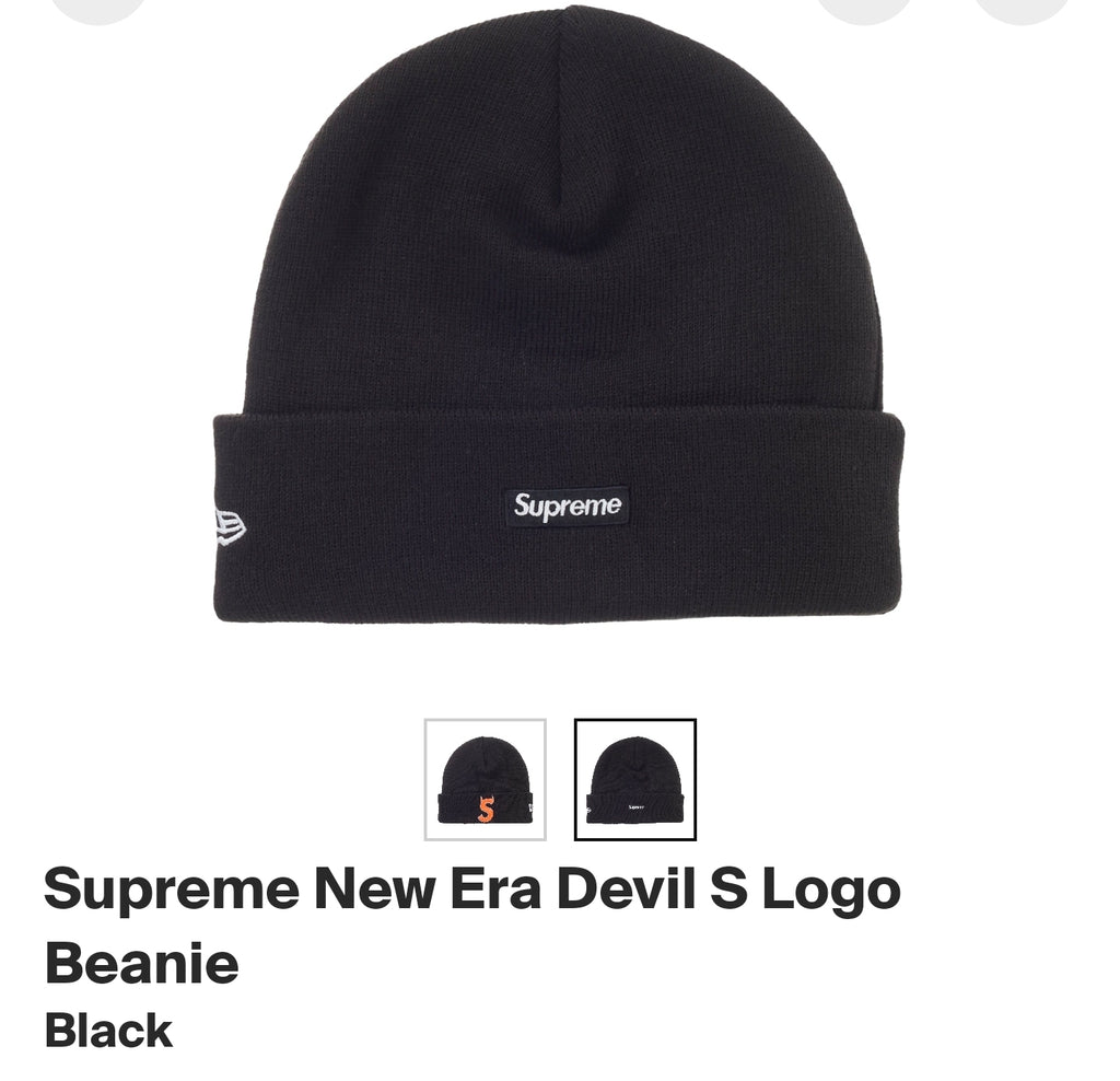 SUPREME X NEW ERA DEVIL S LOGO BEANIE