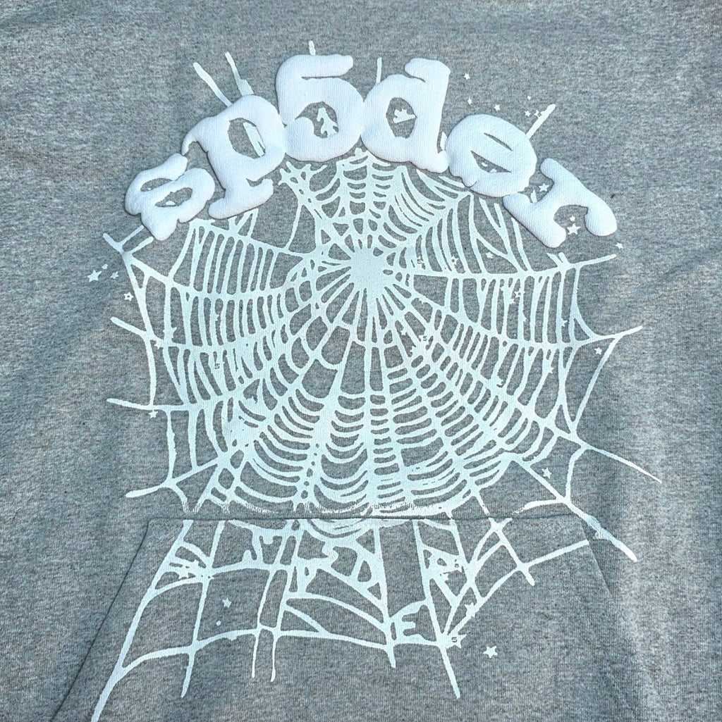 Sp5der OG Web Hoodie in Heather Grey 💯%Authentic