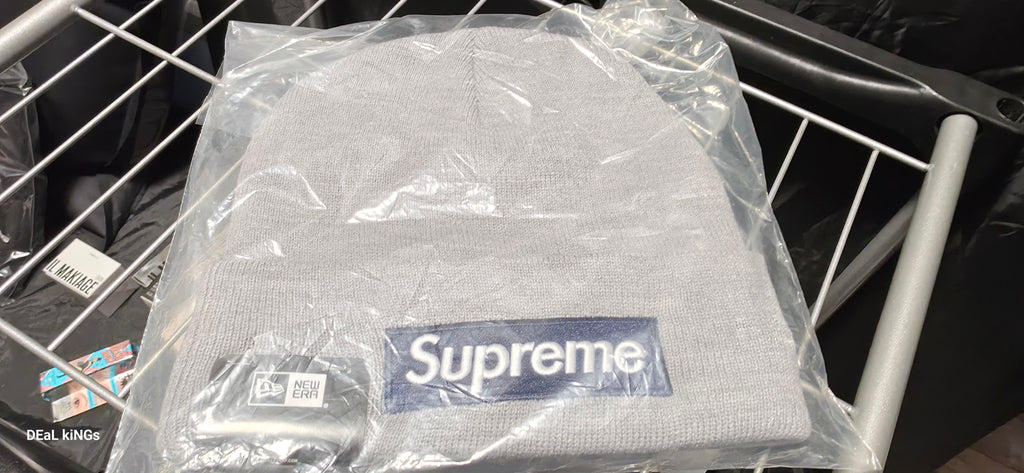 SUPREME/NEW ERA BOX LOGO BEANIE GREY/BLUE BRAND NEW 💯% AUTHENTIC