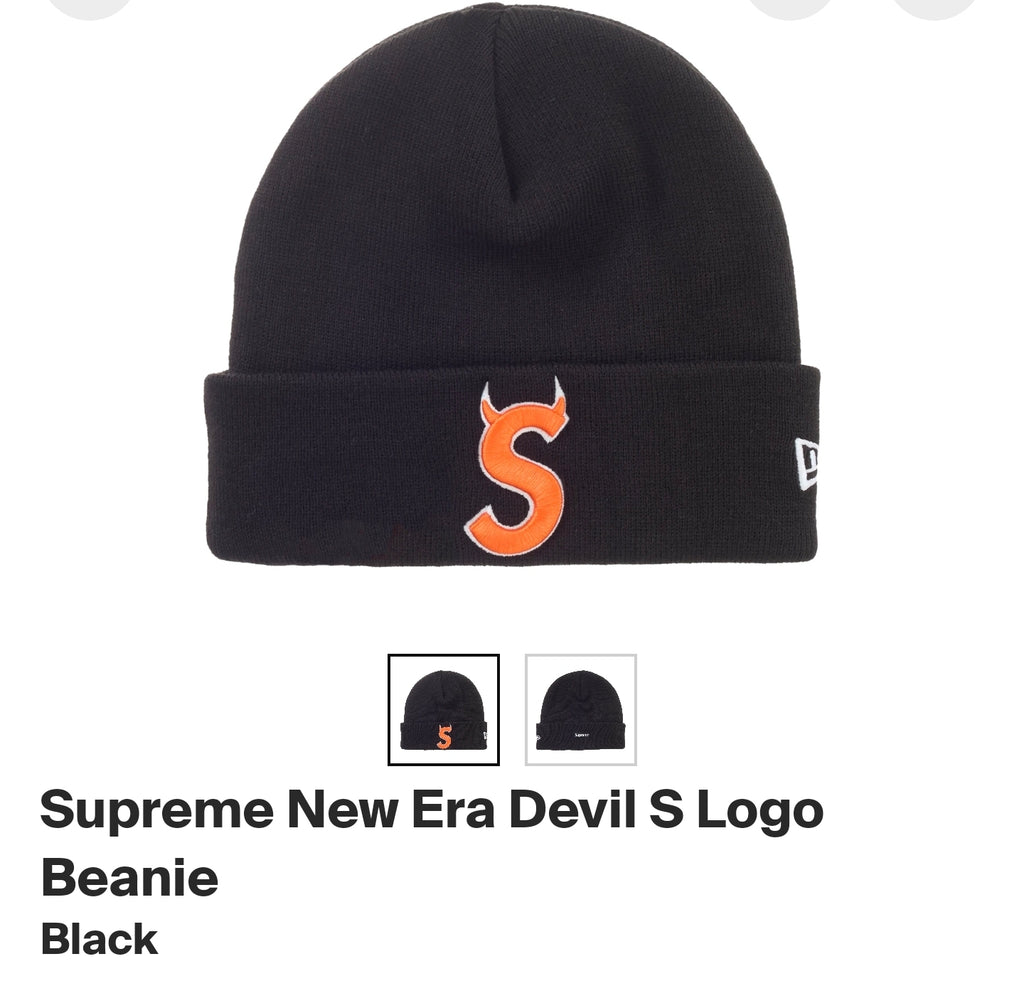 SUPREME X NEW ERA DEVIL S LOGO BEANIE