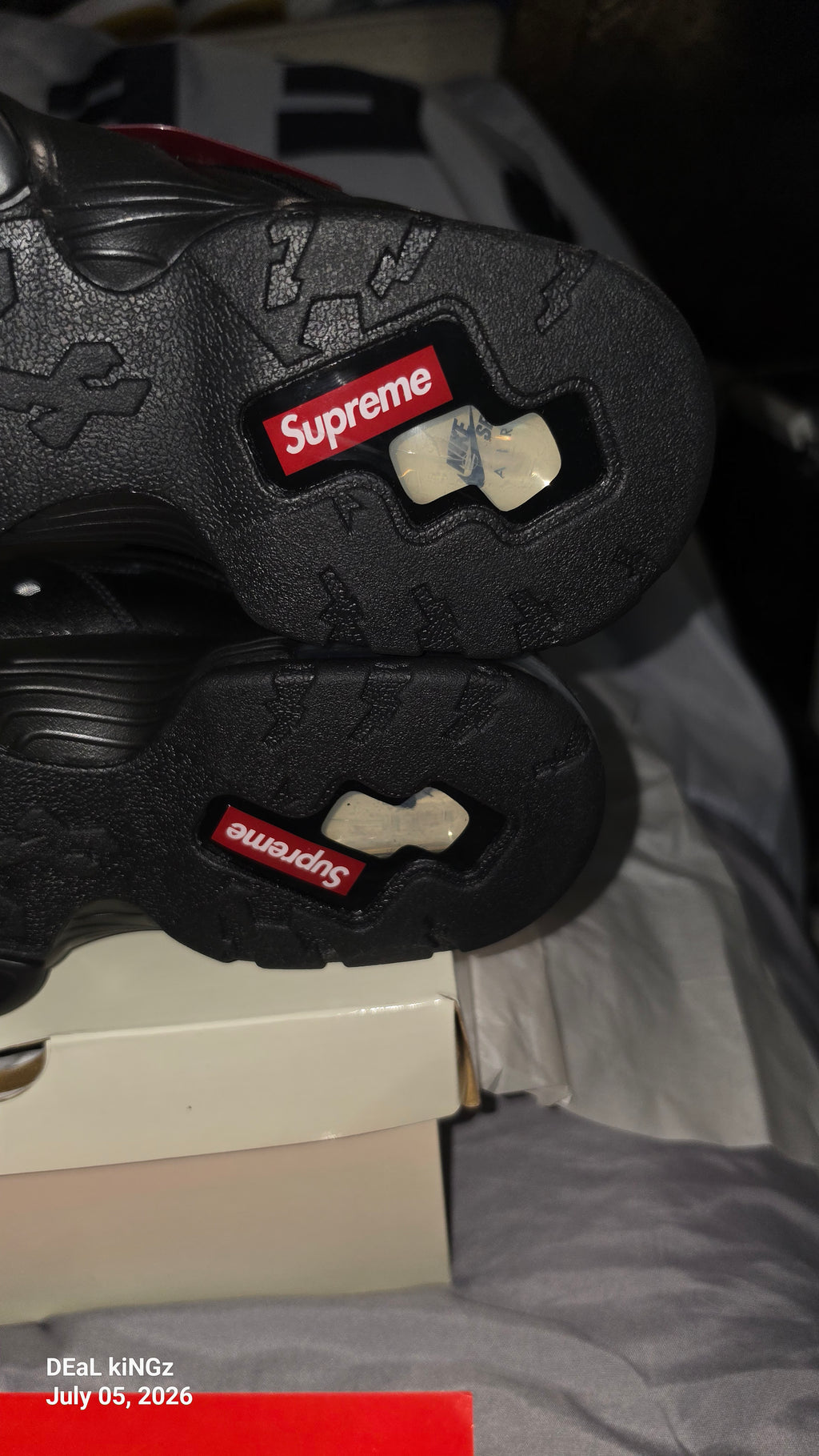 Supreme x Nike SB Air Max 2 CB '94 Low sneakers in Black, featuring a leather upper and perforated reflective mesh underlays.