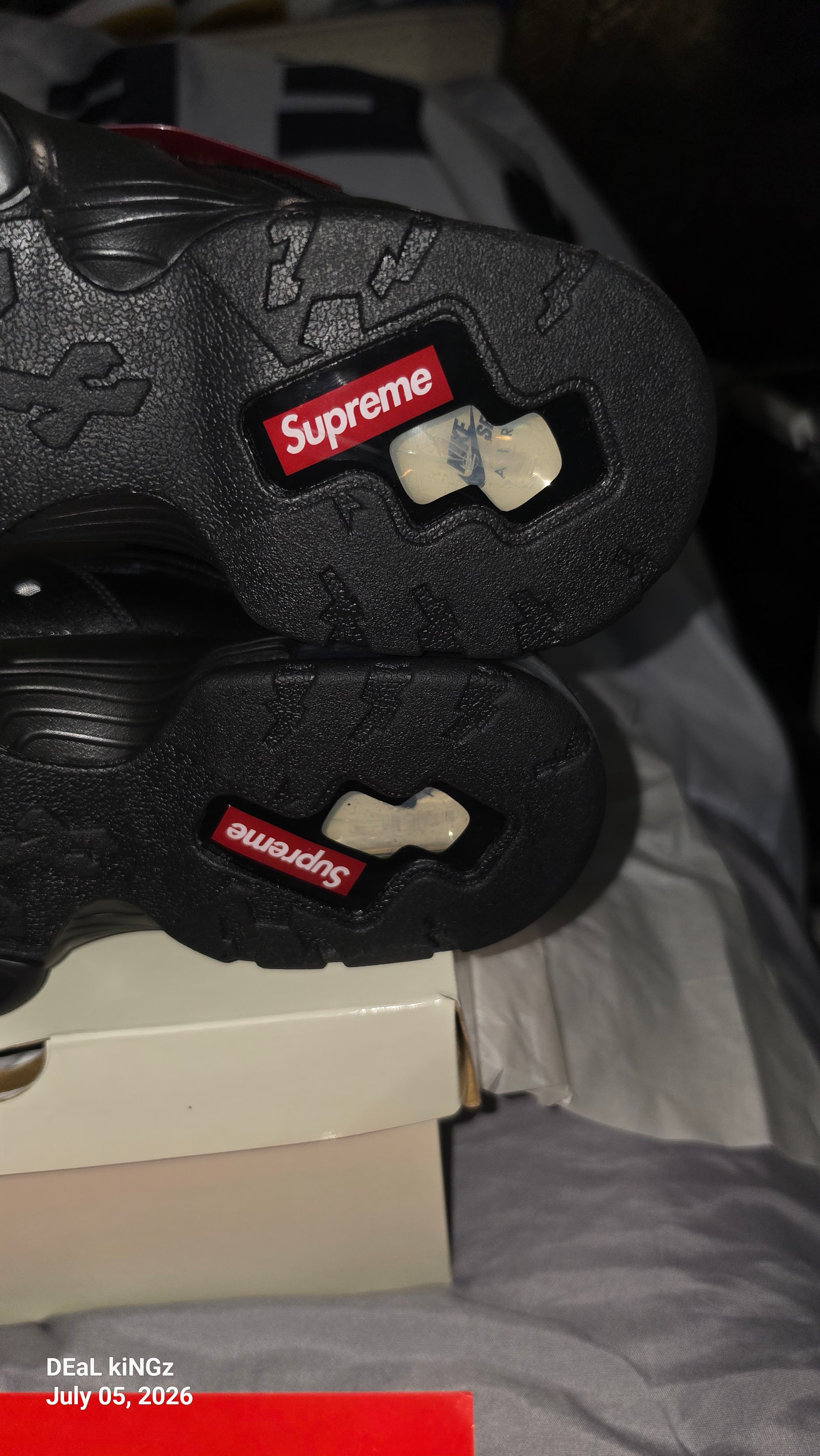 Supreme x Nike SB Air Max 2 CB '94 Low sneakers in Black, featuring a leather upper and perforated reflective mesh underlays.