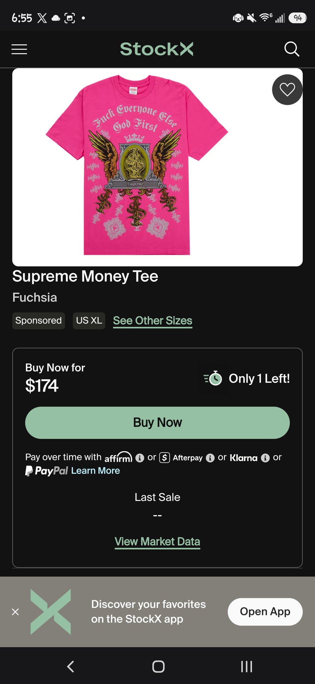 Supreme Money Tee – Pink