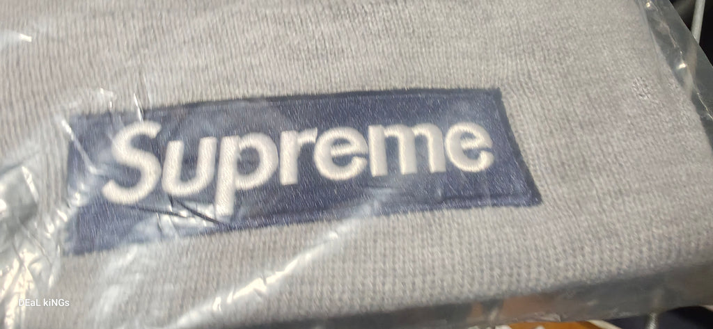 SUPREME/NEW ERA BOX LOGO BEANIE GREY/BLUE BRAND NEW 💯% AUTHENTIC