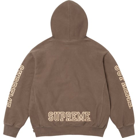 Supreme Collegiate Sleeve Hooded Sweatshirt FW24 Olive Brown S New
