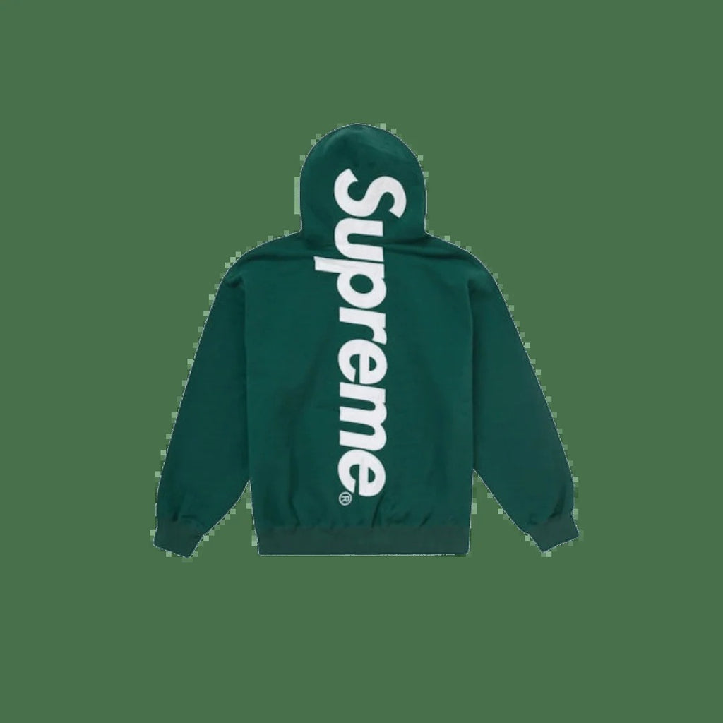 Supreme Satin Appliqué Hooded Sweatshirt Dark Green M FW24 New